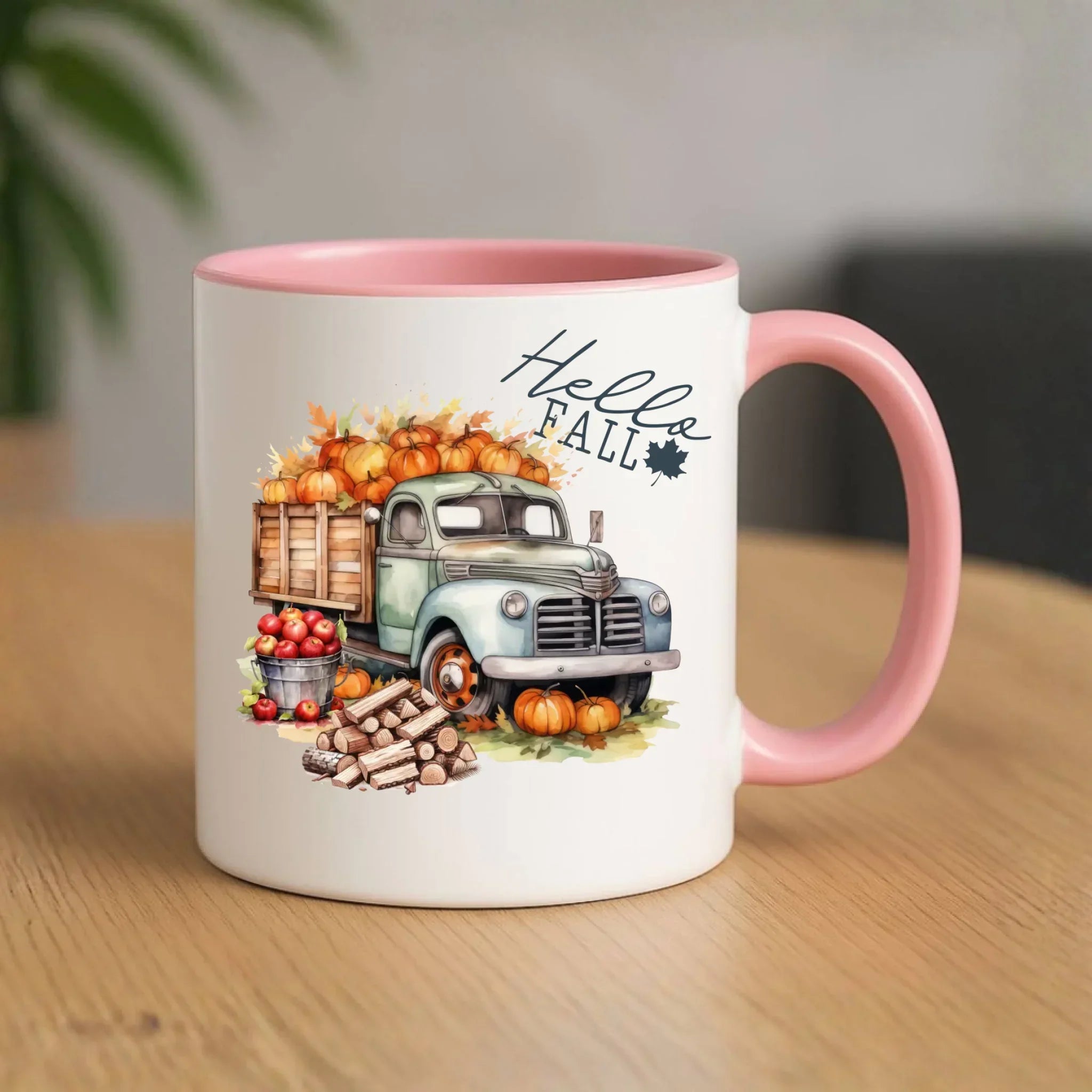 Kubek jesień – Hello Fall ciężarówka z dyniami JS08 - StoryCups.pl