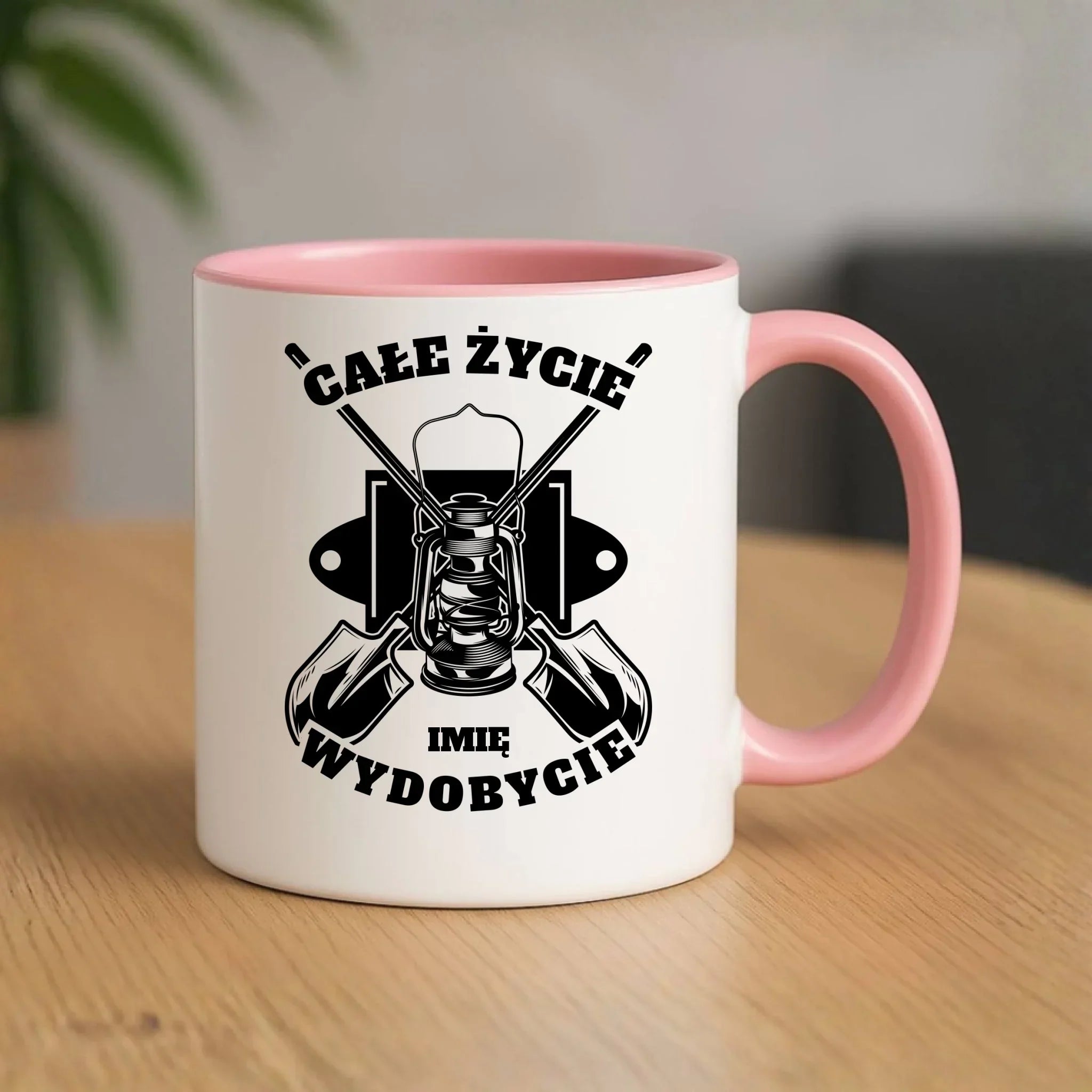 Kubek - prezent dla górnika - Całe życie wydobycie - personalizowany G01 - StoryCups.pl