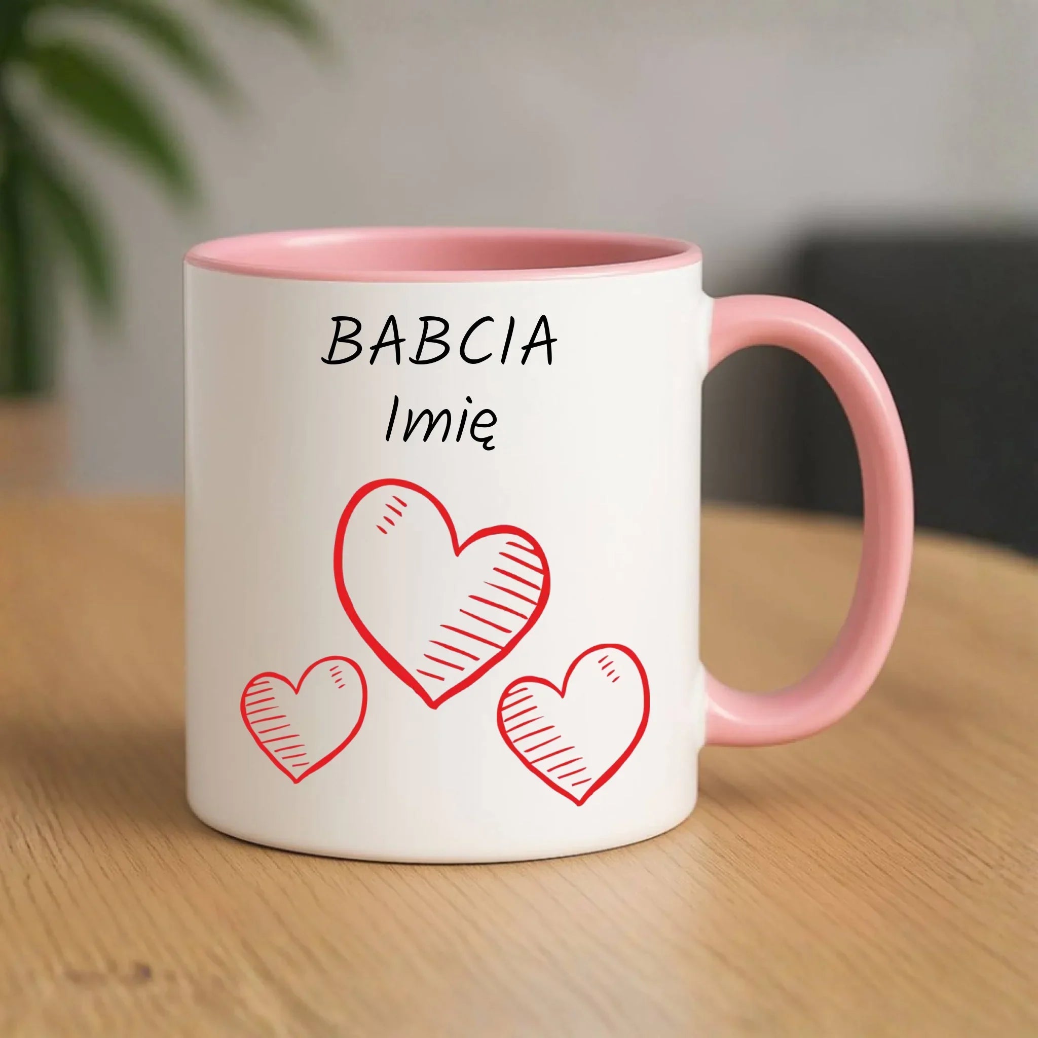 Kubek dla babci - Serca - personalizowany B01 - StoryCups.pl