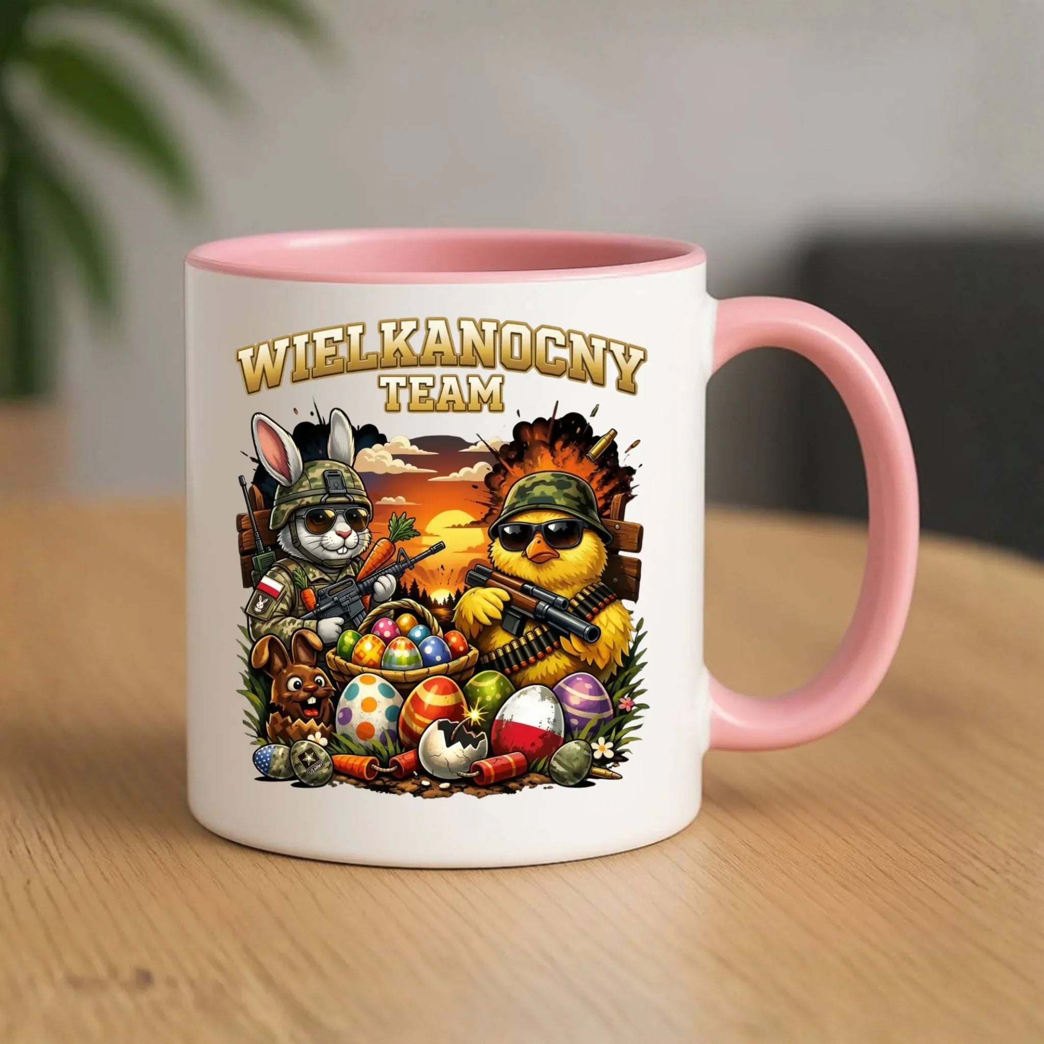 Kubek na Wielkanoc - Kurczak i zając armia Wielkanocny Team WN37 - StoryCups.pl