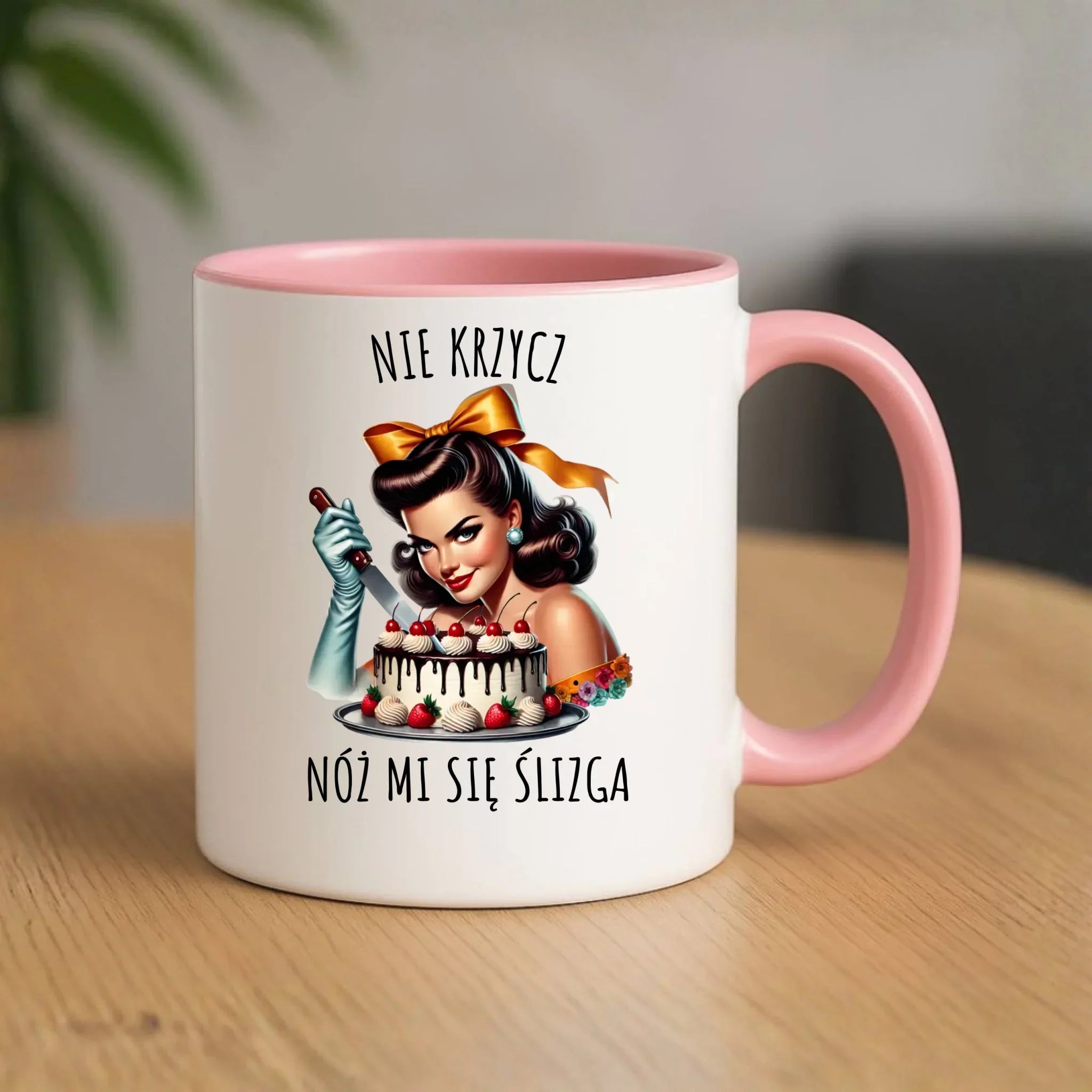 Kubek dla niej - Nie krzycz, nóż mi się ślizga - Czarny humor DZ22 - StoryCups.pl