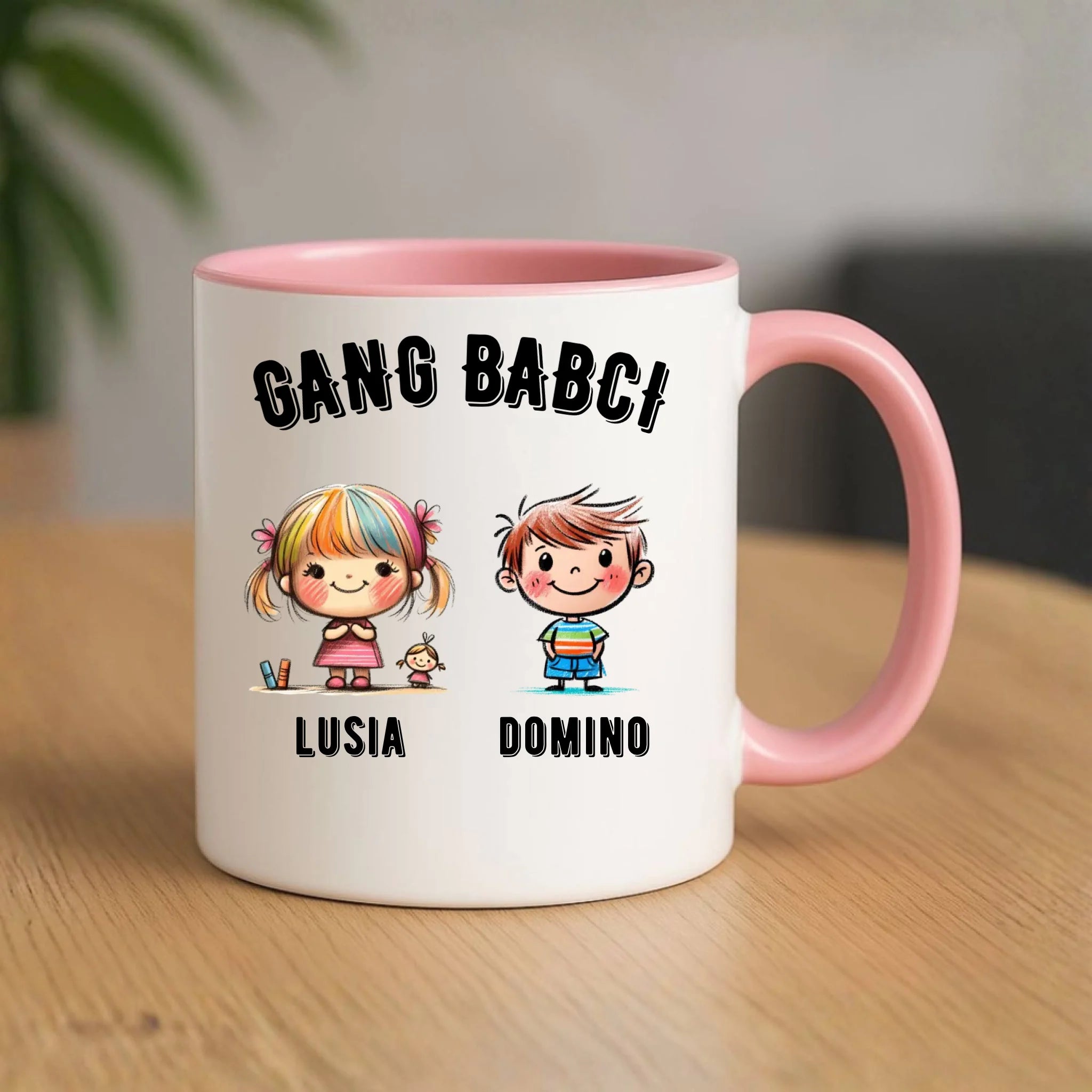 Kubek dla babci - Gang Babci imiona wnuków 2-6 - personalizowany B18