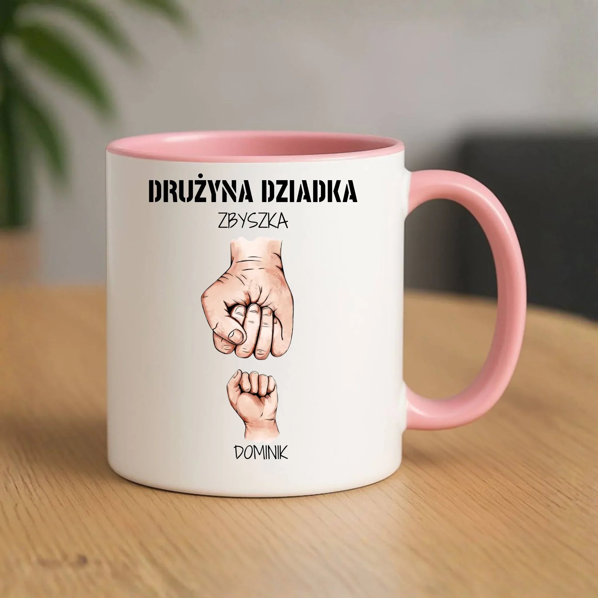 Kubek dla dziadka - Drużyna dziadka 1-6 imion wnuków - personalizowany D07 - StoryCups.pl