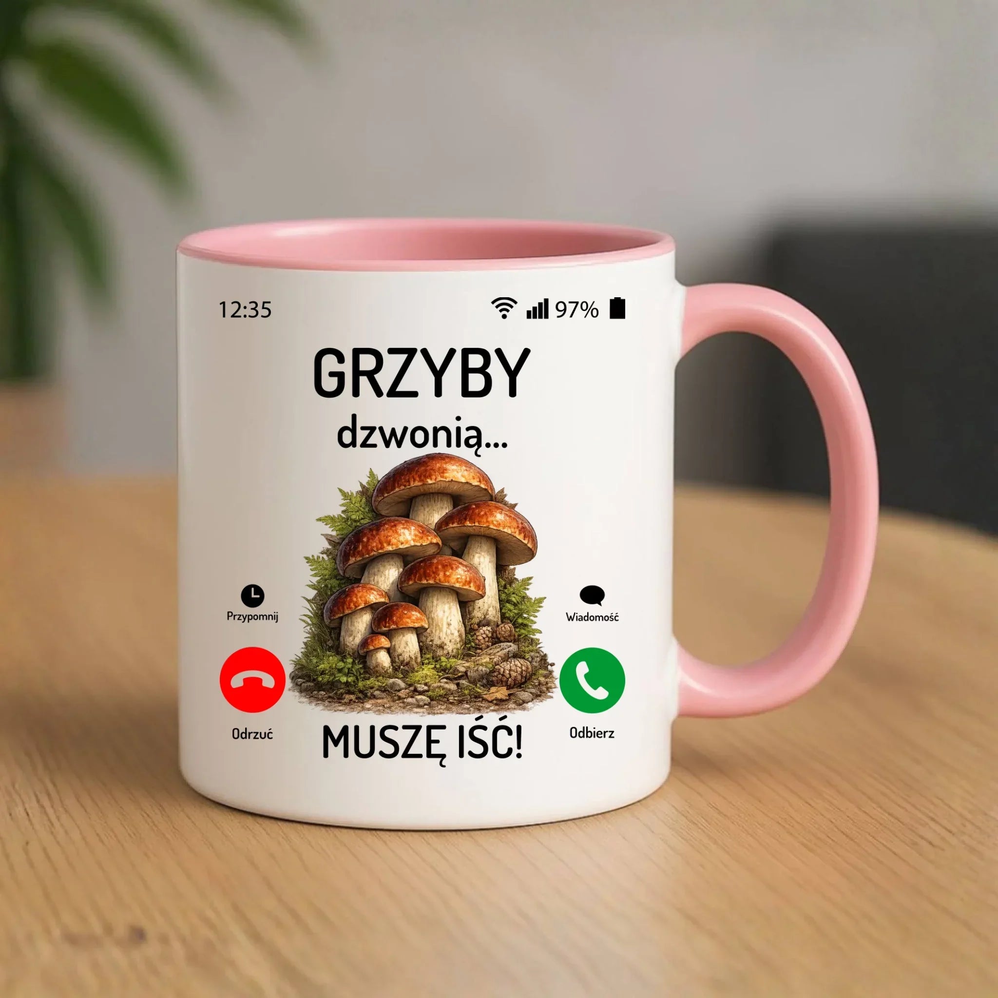 Kubek dla dziadka grzybiarza - Grzyby dzwonią muszę iść D36 - StoryCups.pl