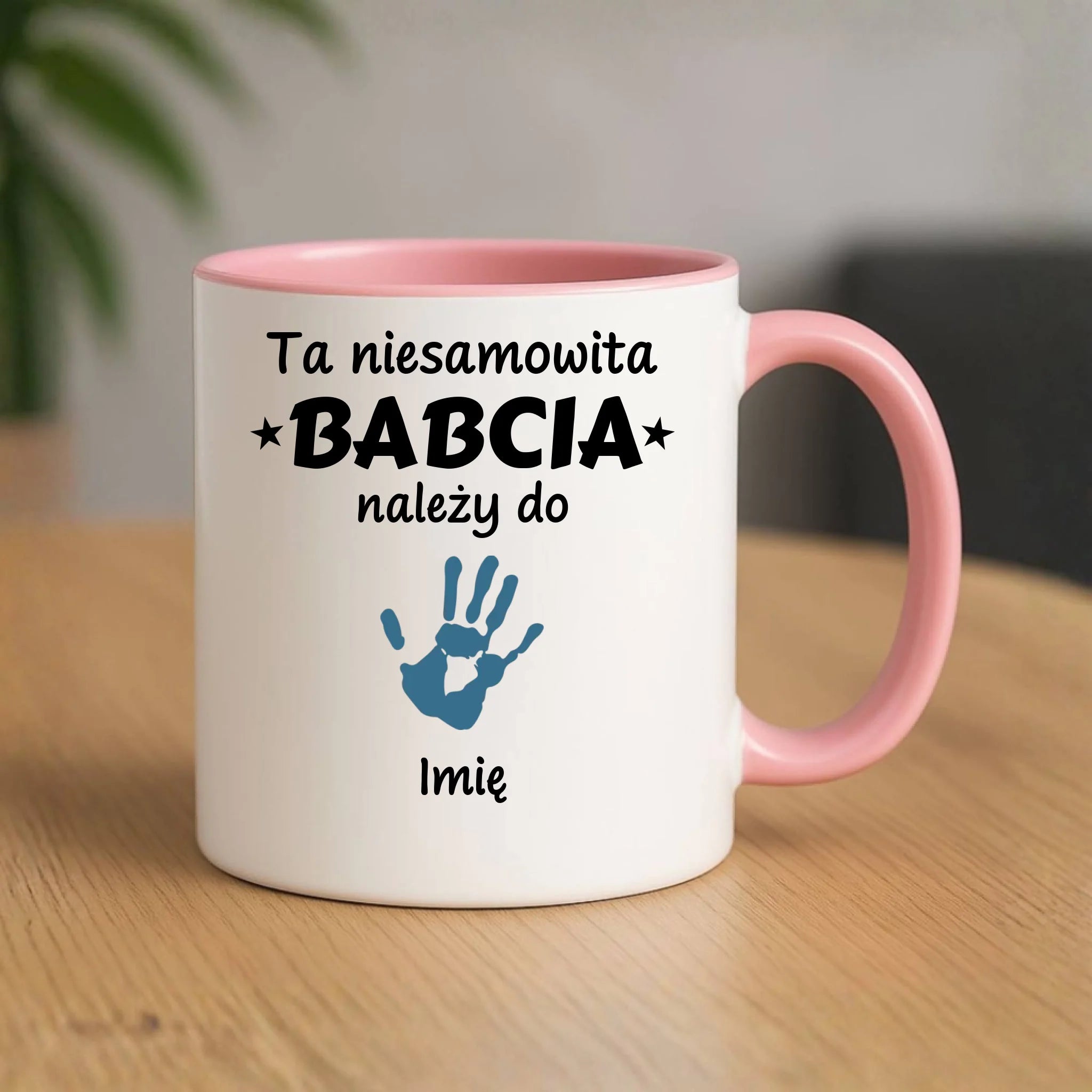 Kubek dla babci – Babcia należy do wnuków 1–6 imion – personalizowany B33