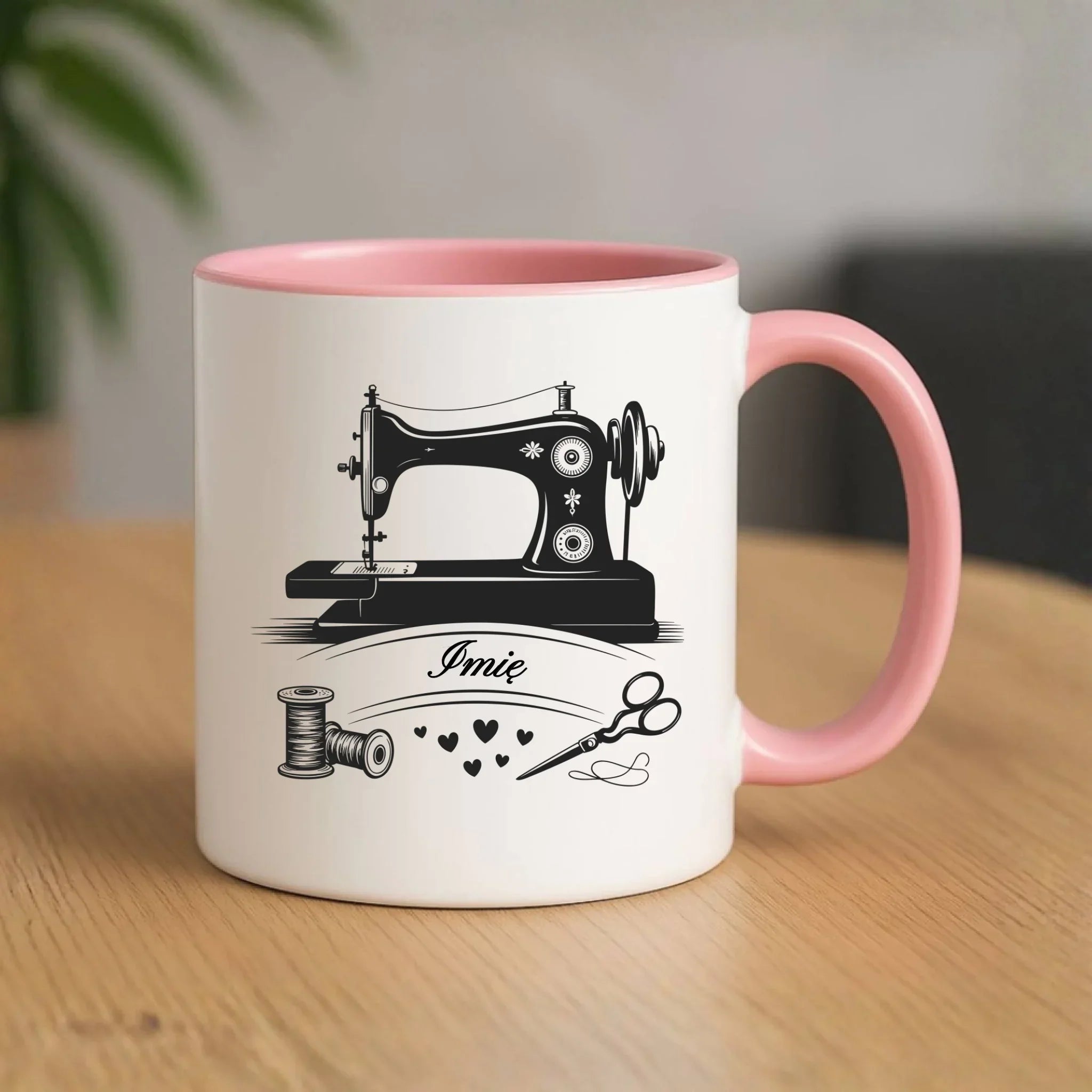 Kubek szyciowy dla krawcowej – Maszyna vintage- personalizowany HS34 - StoryCups.pl