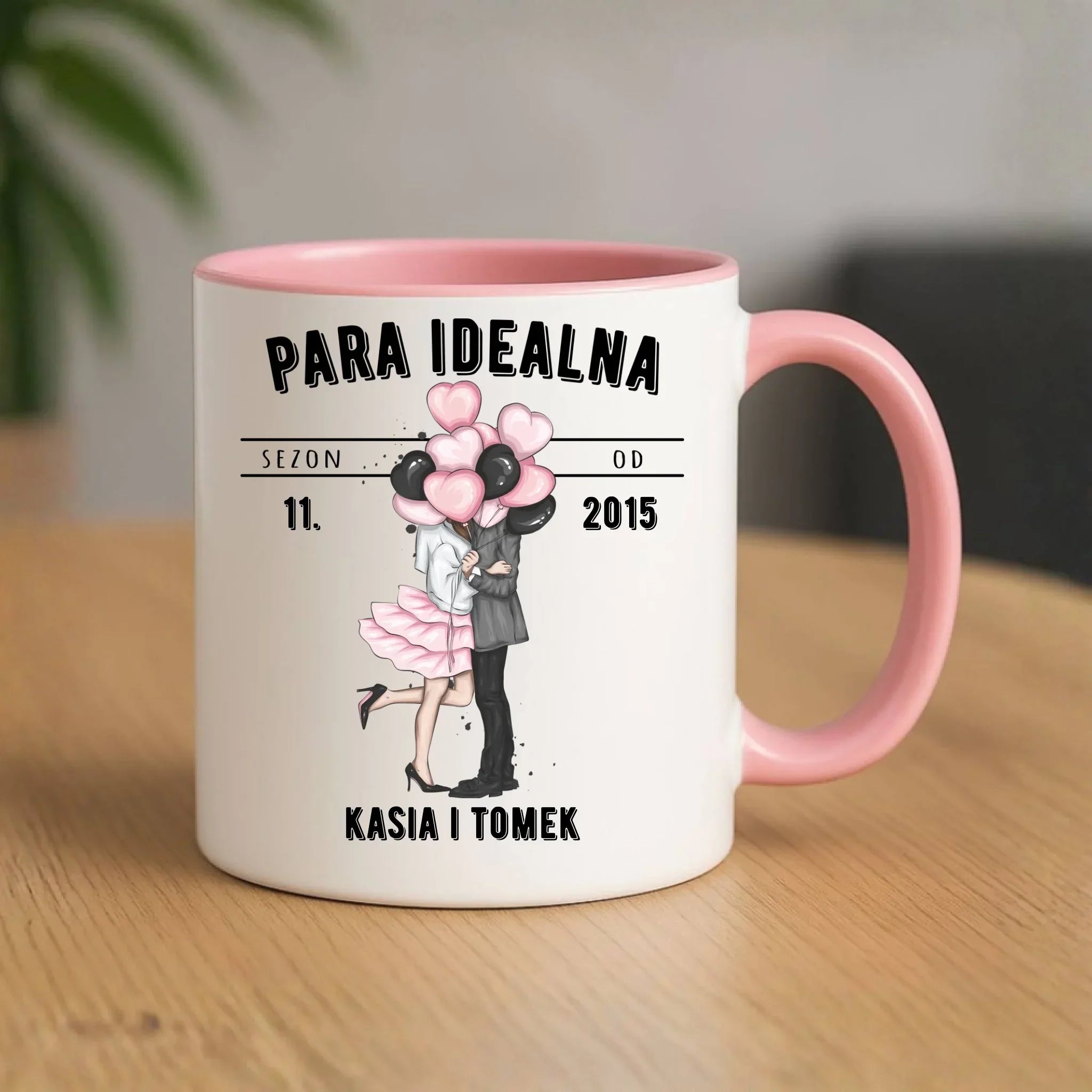 Kubek dla par na rocznicę - Para idealna - personalizowany W11 - StoryCups.pl