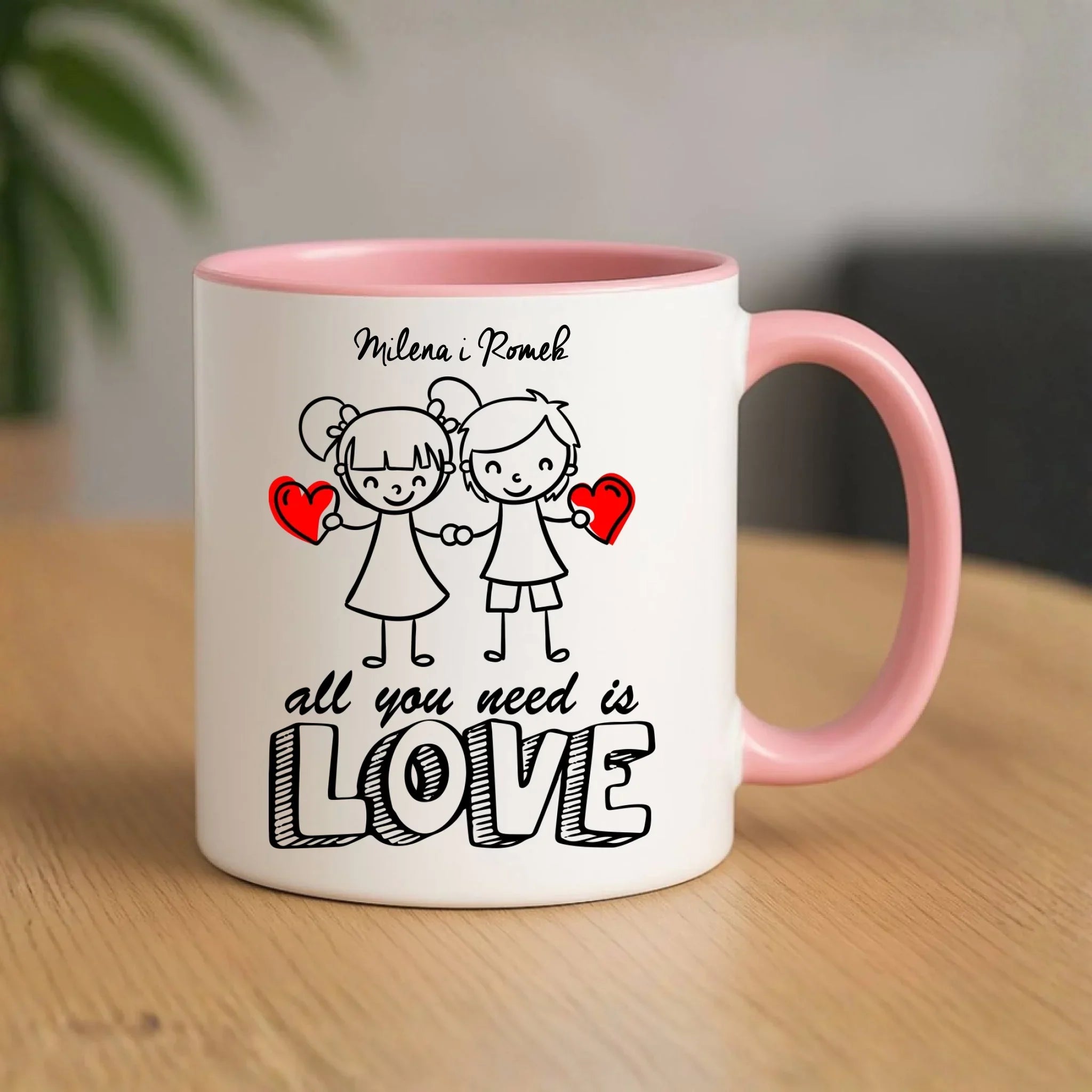 Kubek dla par - All You need is love - personalizowany W13 - StoryCups.pl