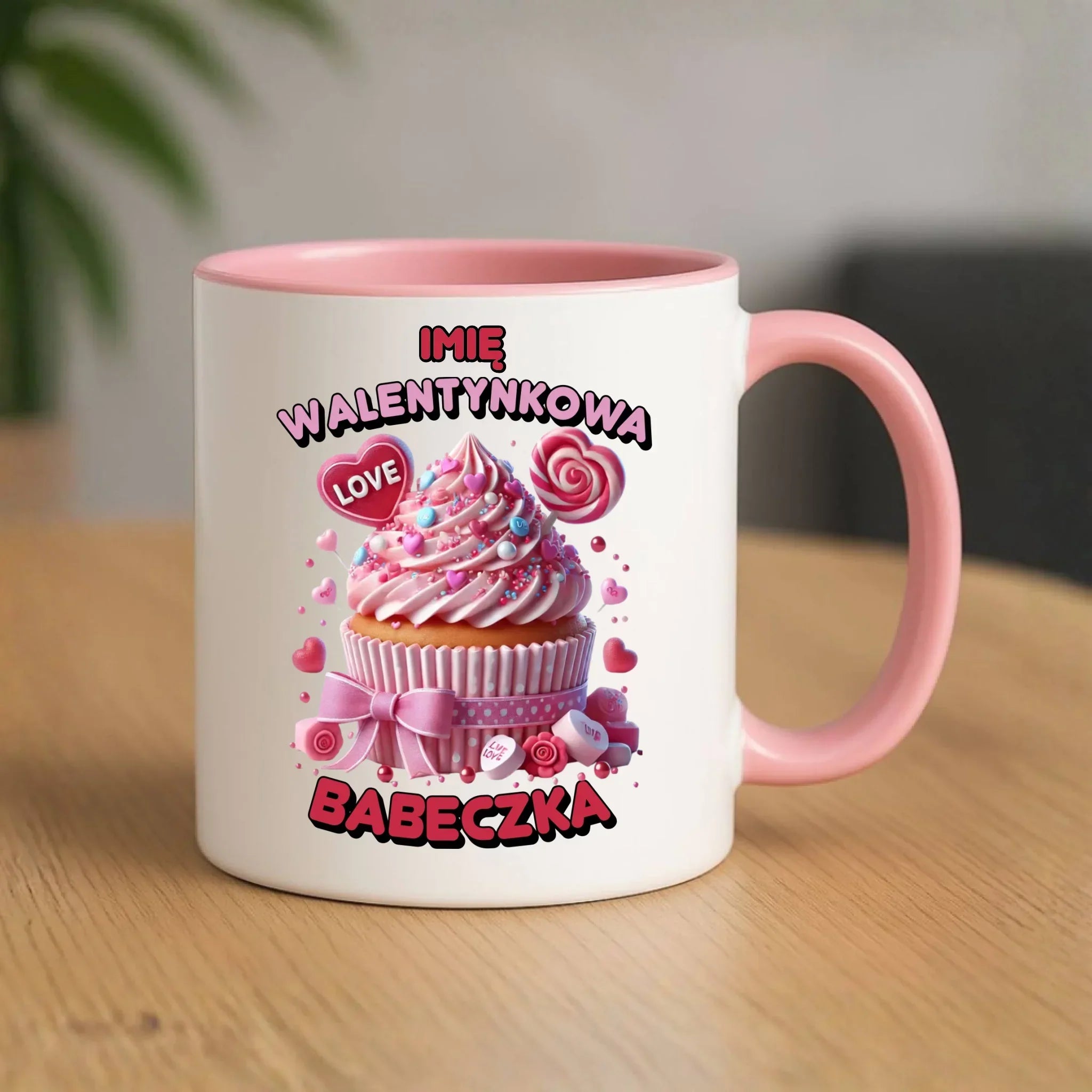 Kubek na Walentynki - Walentynkowa Babeczka - personalizowany W21 - StoryCups.pl