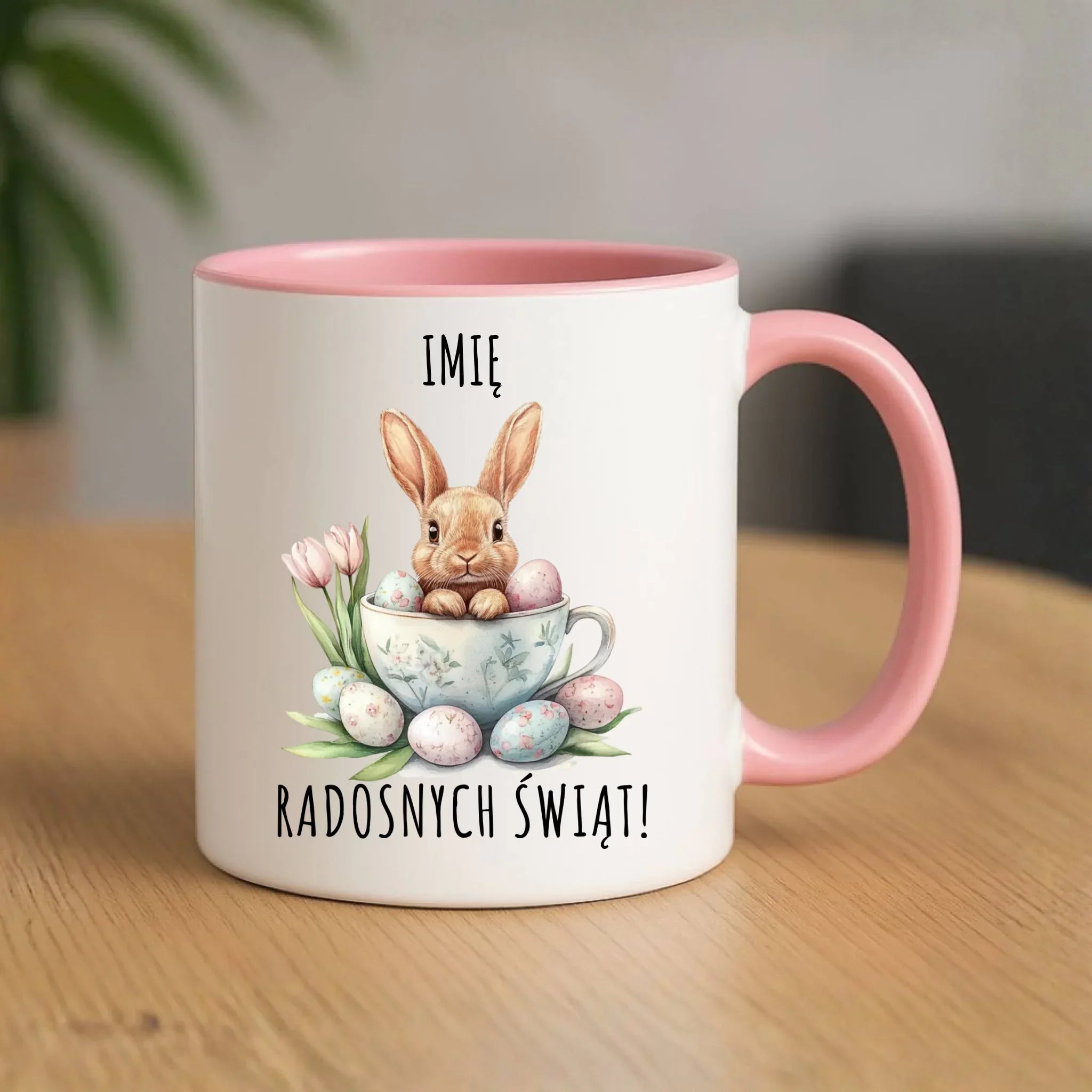 Kubek na Wielkanoc - Zajączek radosnych świąt - personalizowany WN01 - StoryCups.pl