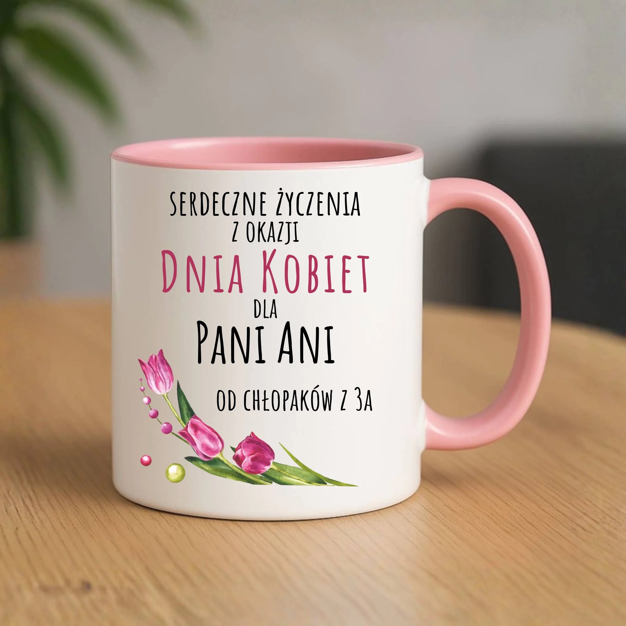 Kubek na Dzień Kobiet - Serdeczne życzenia - personalizowany DK01