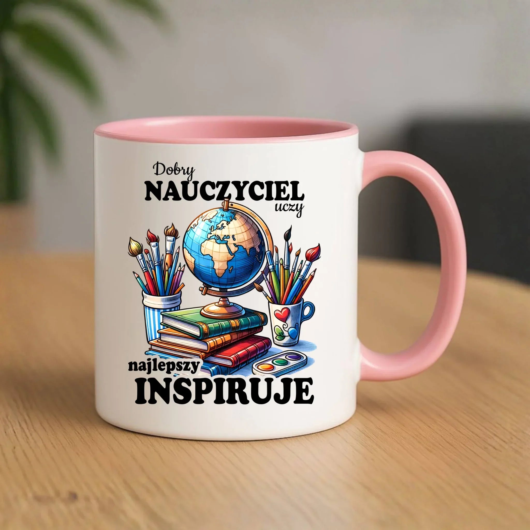 Kubek dla nauczyciela - Dobry nauczyciel uczy najlepszy inspiruje N72 - StoryCups.pl