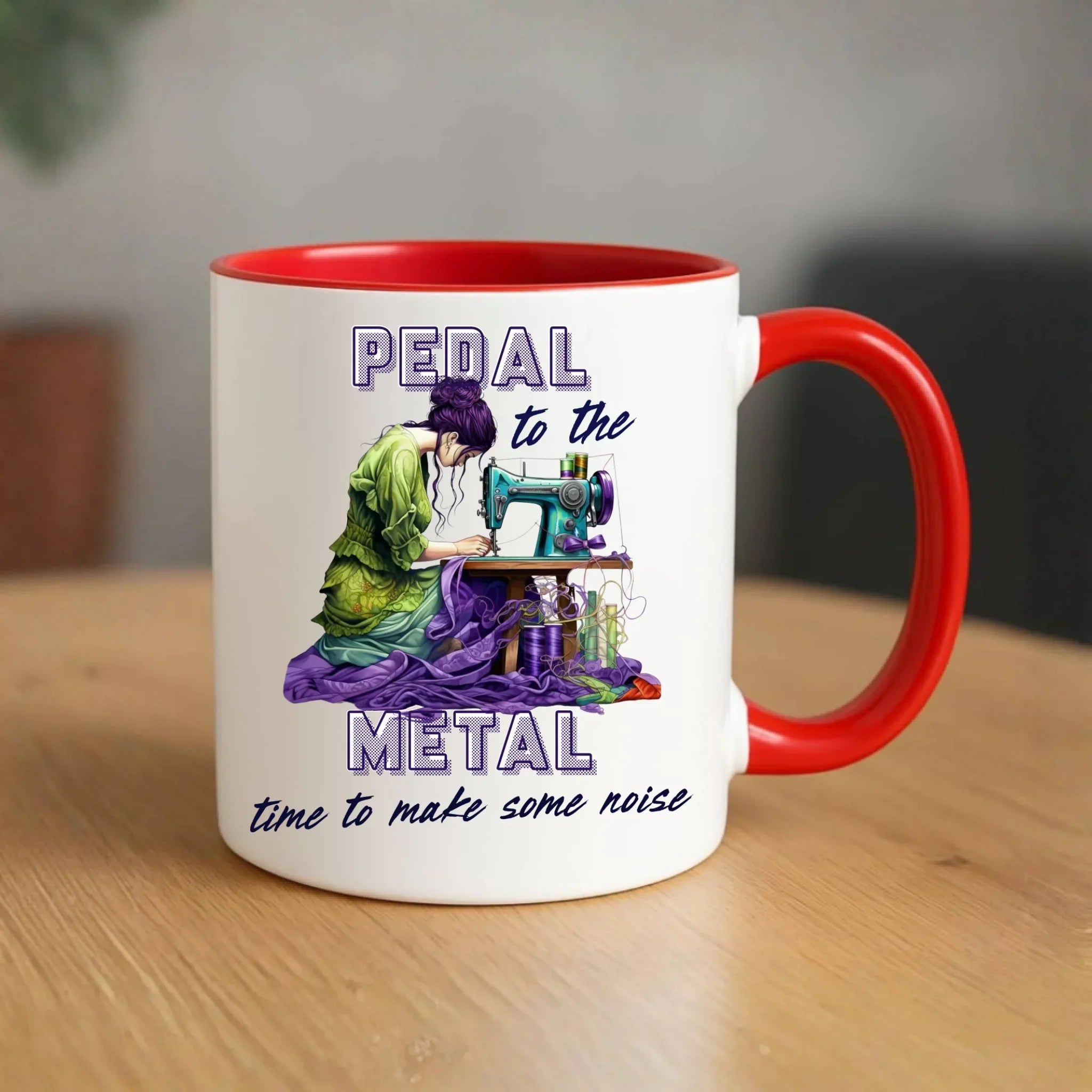 Kubek szyciowy - prezent dla krawcowej - PEDAL METAL HS01 - StoryCups.pl