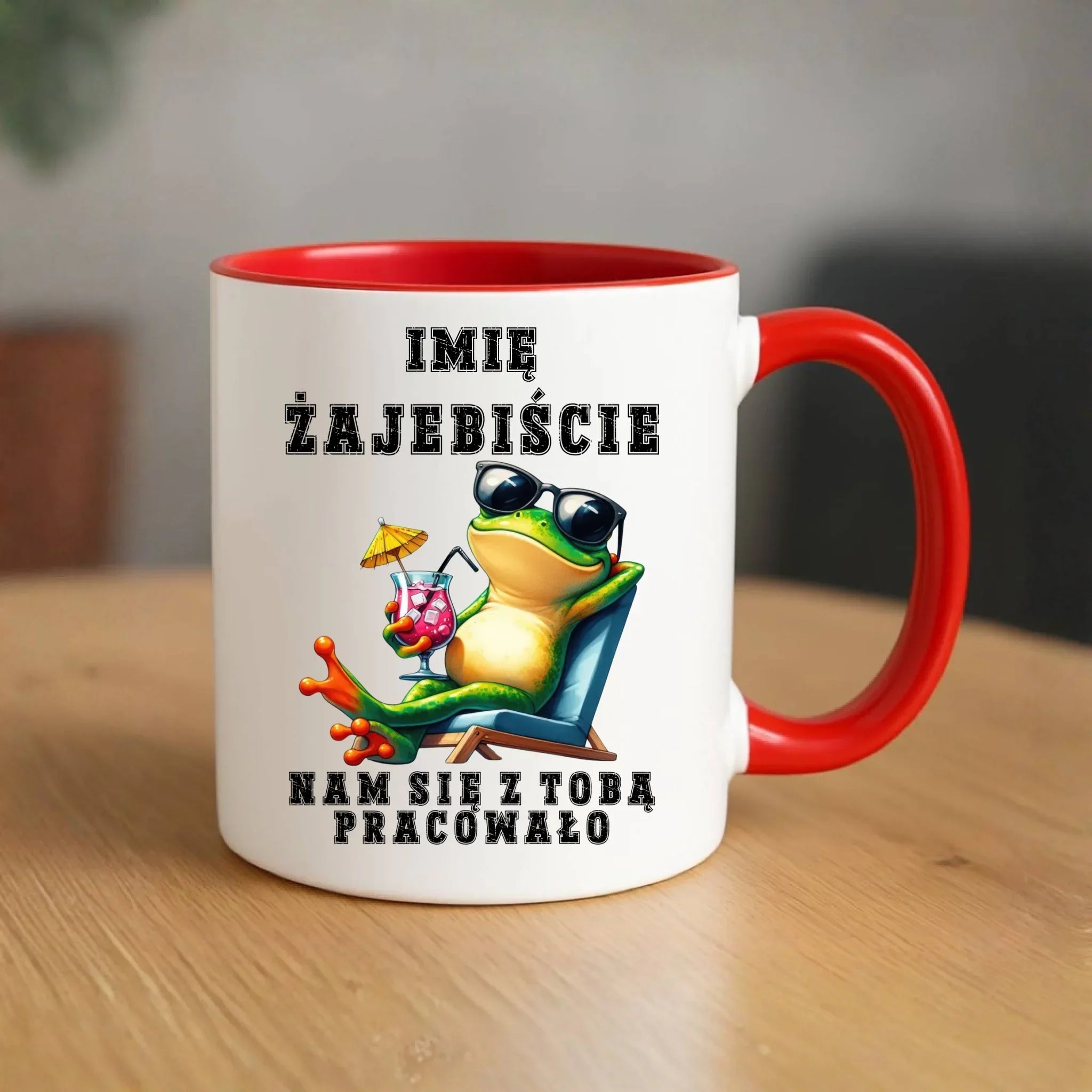 Kubek na odejście z pracy - Żajebiście nam się z Tobą pracowało - personalizowany OP09 - StoryCups.pl