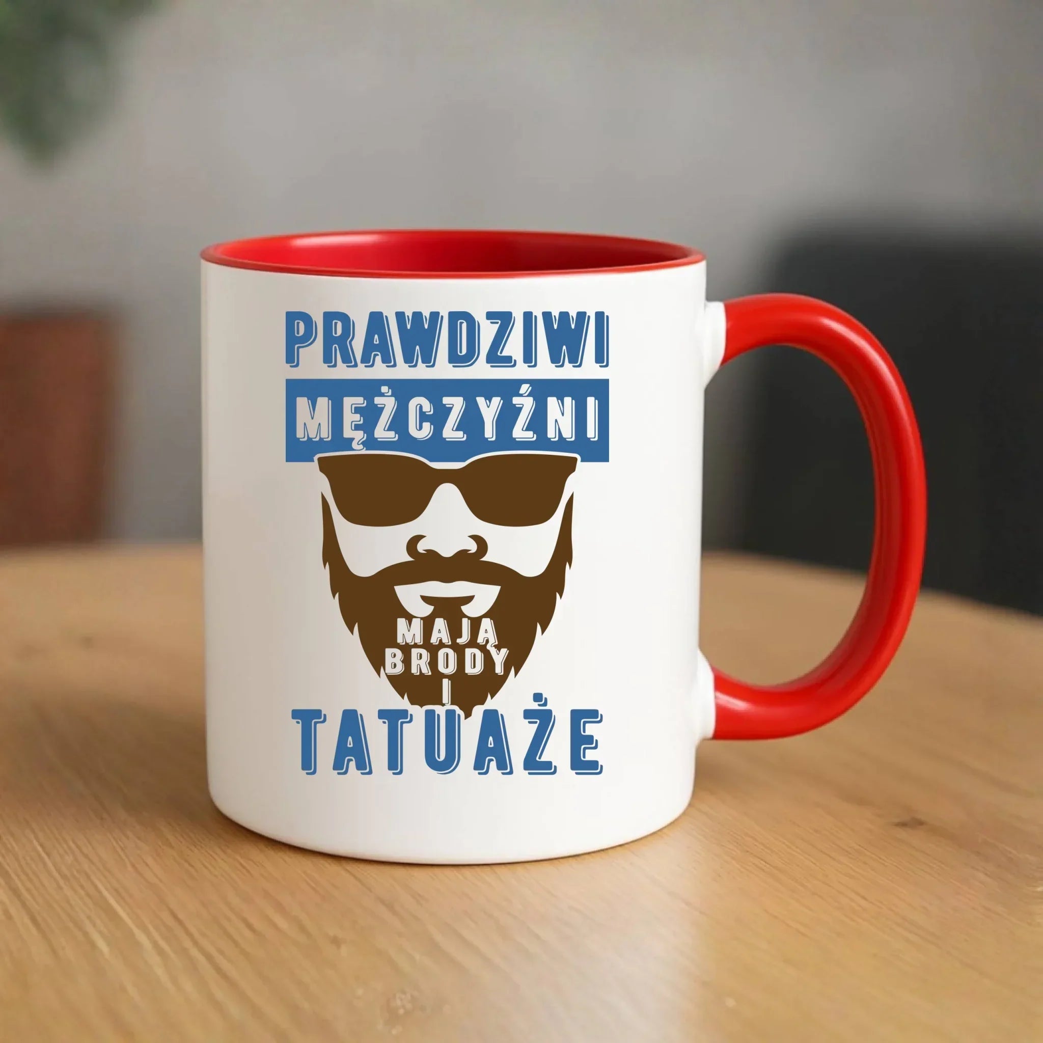 Kubek - Prezent dla faceta - Prawdziwi mężczyźni mają brody i tatuaże DCH22 - StoryCups.pl