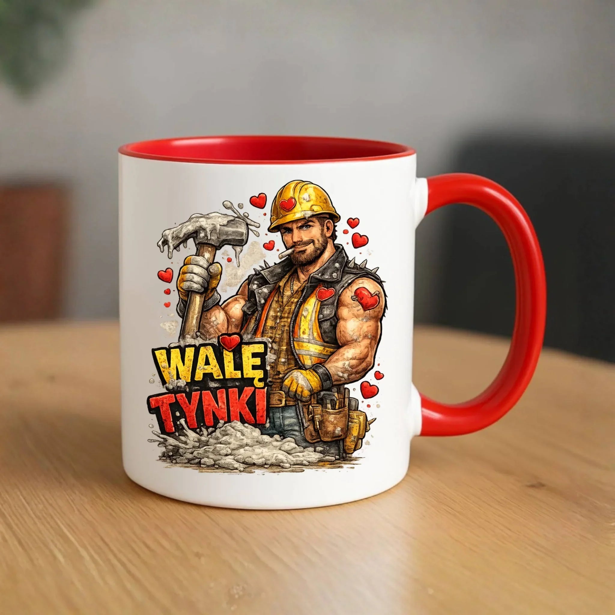 Kubek na Walentynki - Budowlaniec Walę tynki W64 - StoryCups.pl