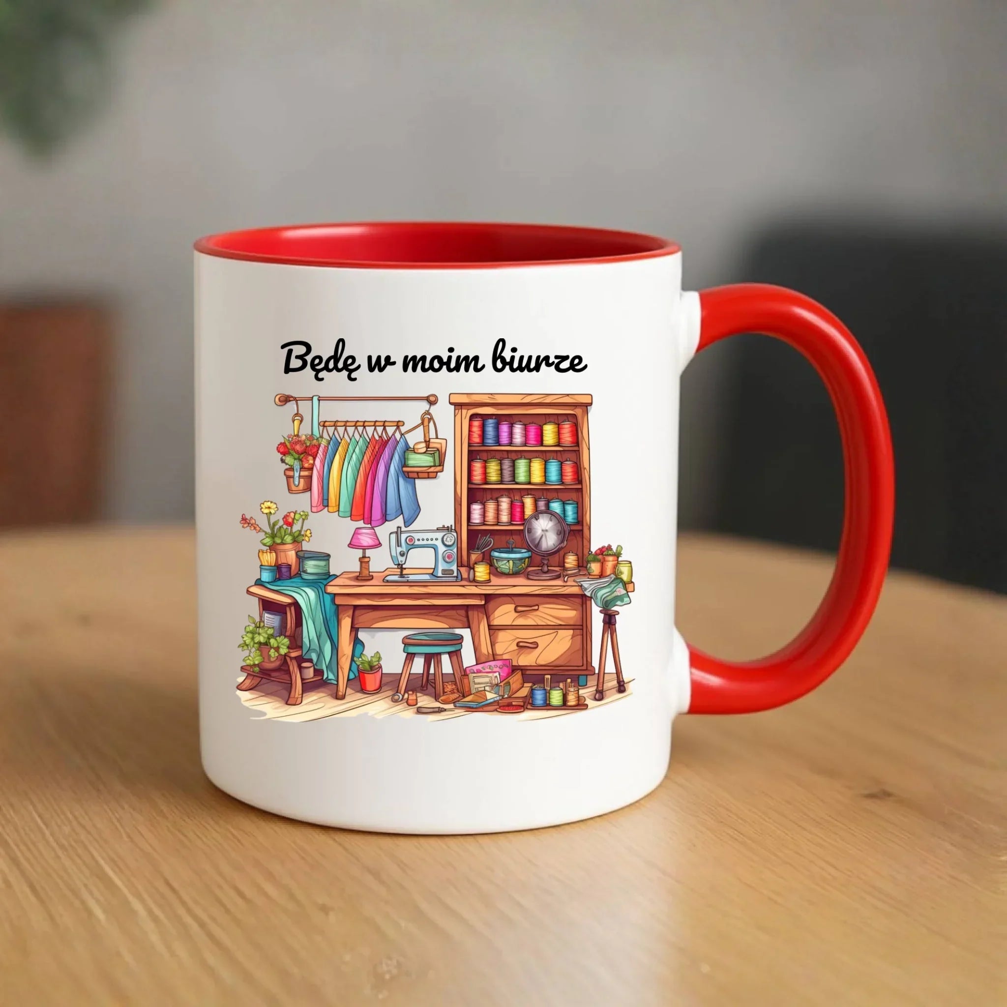 Kubek szyciowy dla krawcowej – Będę w moim biurze HS07 - StoryCups.pl