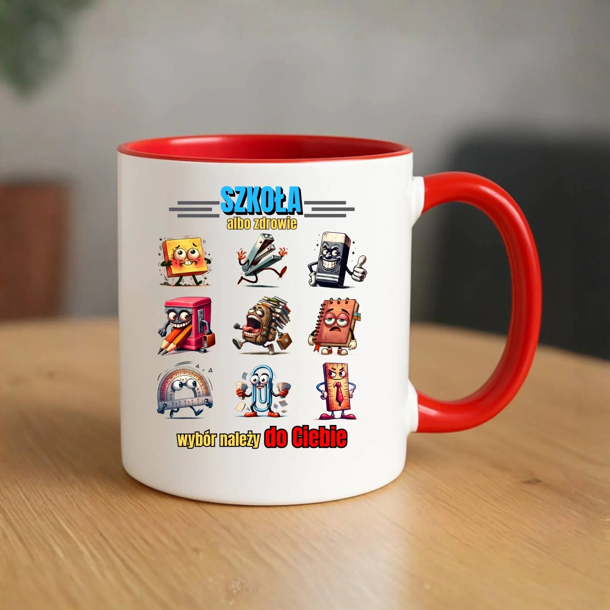 Kubek szkolny - Szkoła albo zdrowie - śmieszny SZ14 - StoryCups.pl