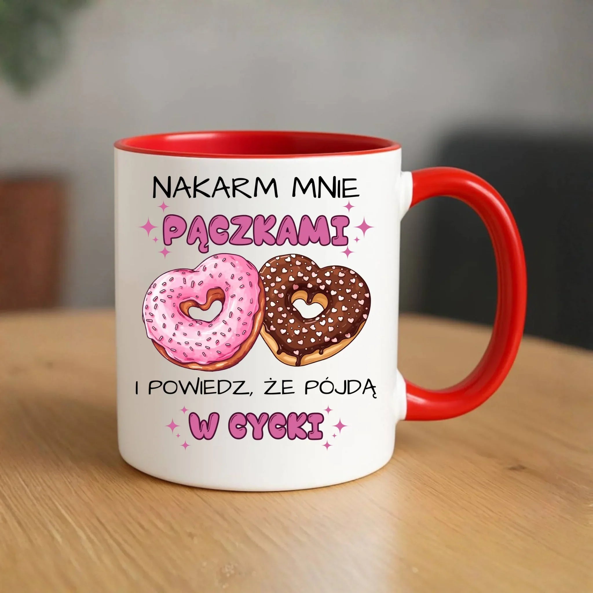 Kubek dla dziewczyny - Nakarm mnie pączkami W59 - StoryCups.pl