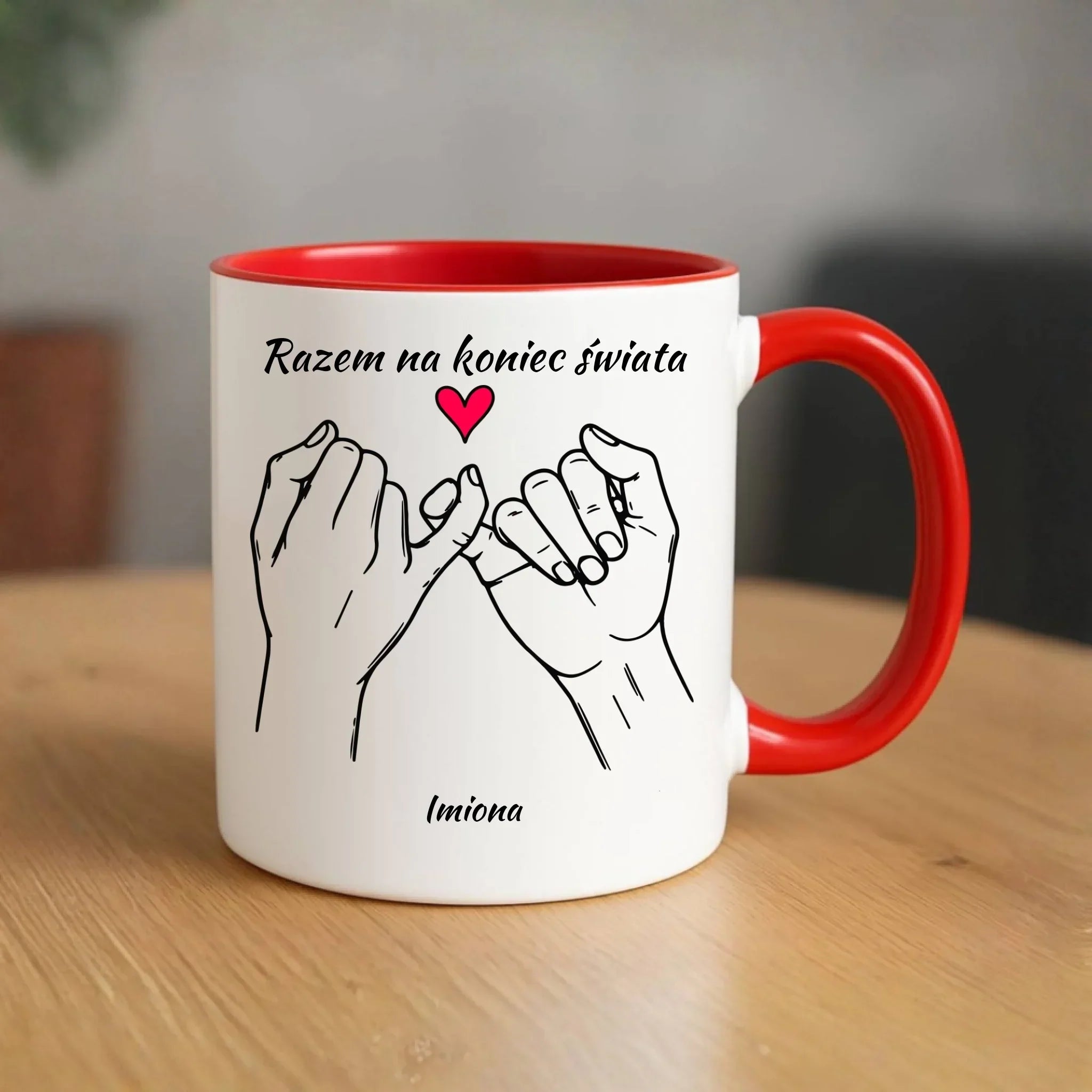 Kubek dla par - Razem na koniec świata - personalizowany W60 - StoryCups.pl
