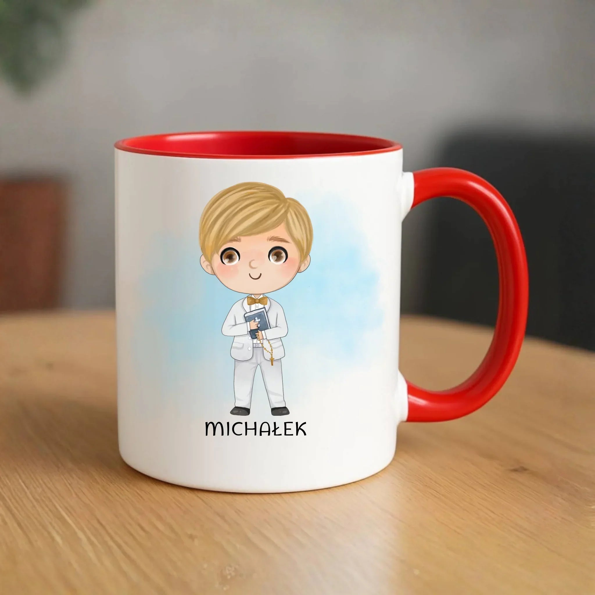 Kubek | Prezent na Pierwszą Komunię Świętą dla chłopca - cytat personalizowany PK05 - StoryCups.pl