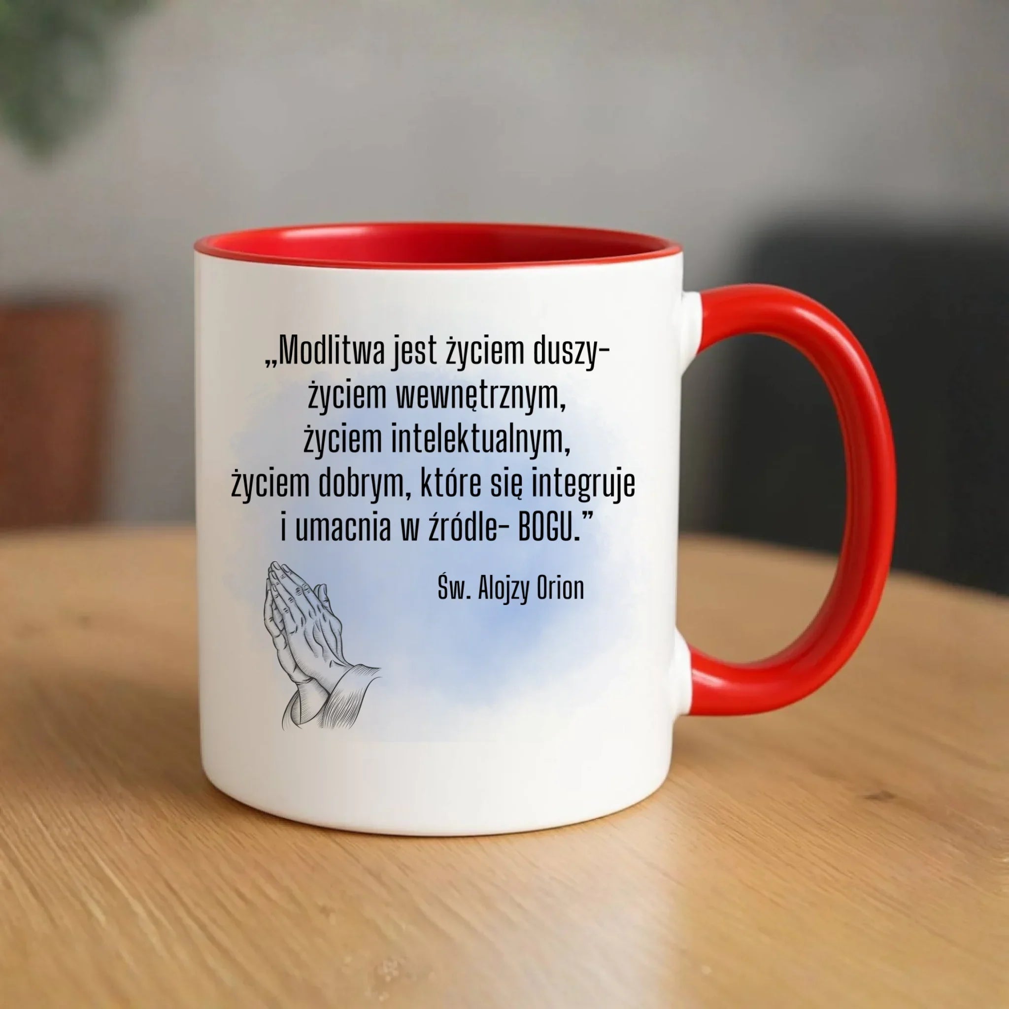 Kubek chrześcijański - Modlitwa jest życiem duszy św. Alojzy Orion DU02 - StoryCups.pl