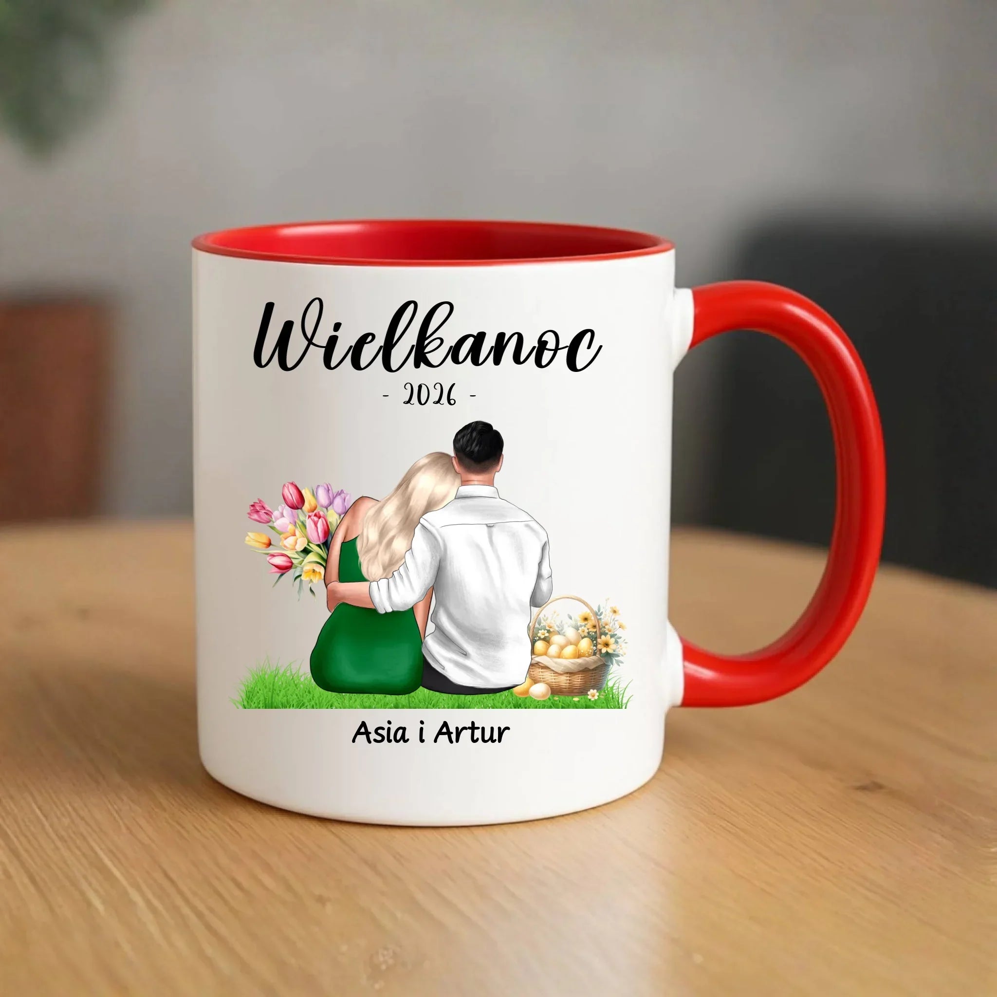 Kubek na Wielkanoc dla par - personalizowany WN36 - StoryCups.pl
