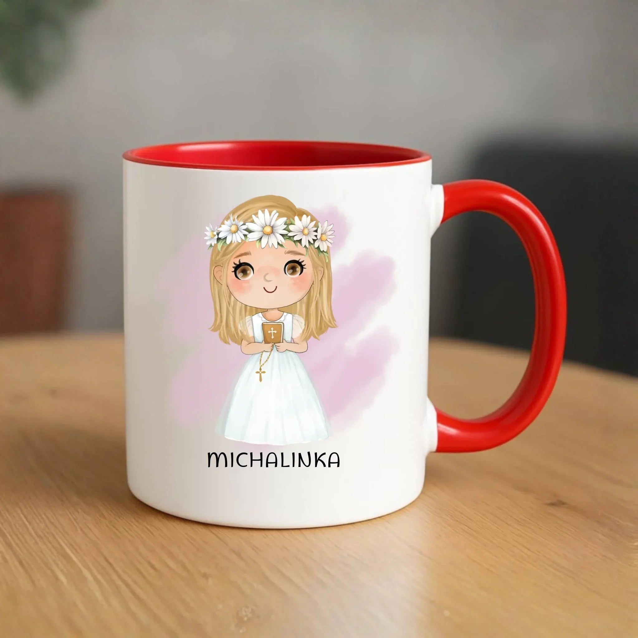 Kubek | Prezent na Pierwszą Komunię Świętą dla dziewczynki - cytat personalizowany PK02 - StoryCups.pl