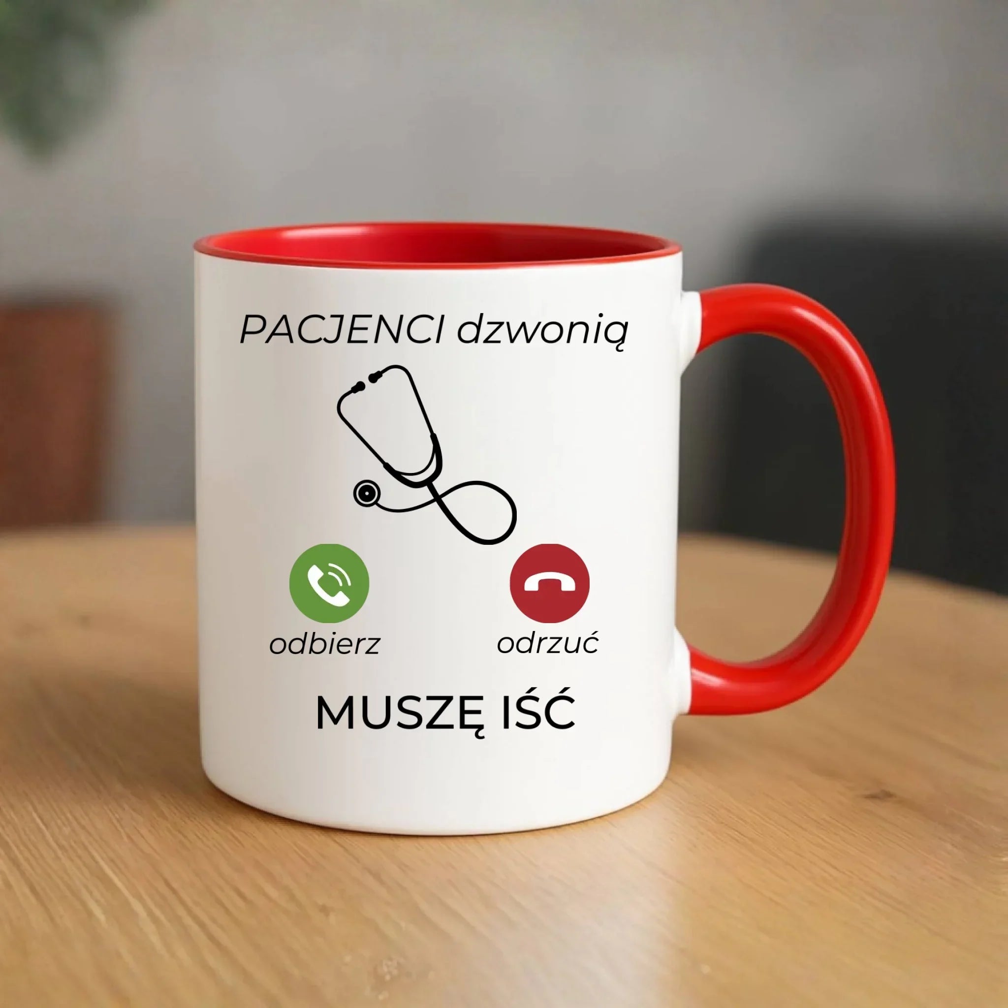 Kubek dla lekarza - Pacjenci dzwonią muszę iść L06 - StoryCups.pl