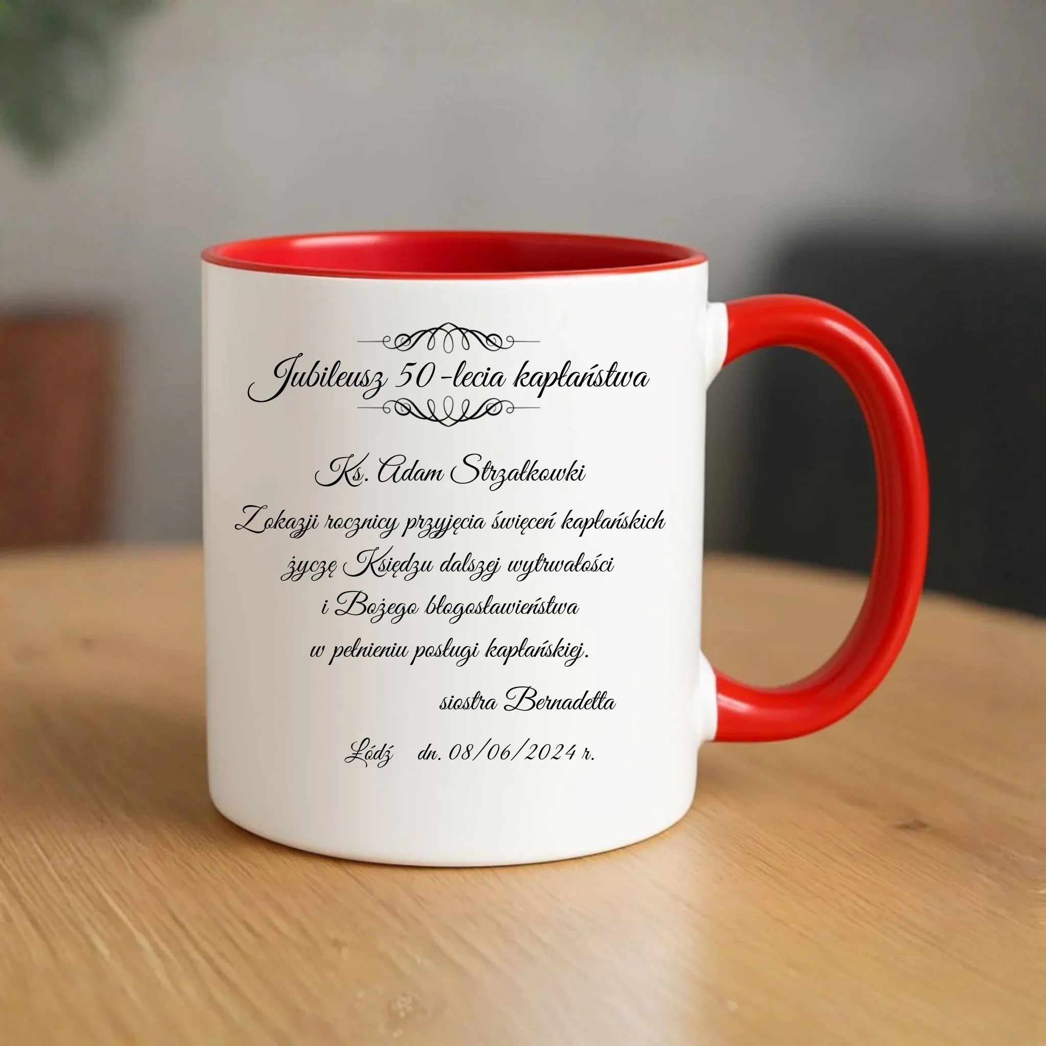 Kubek - Prezent dla księdza na jubileusz święceń kapłańskich - personalizowany DU07 - StoryCups.pl