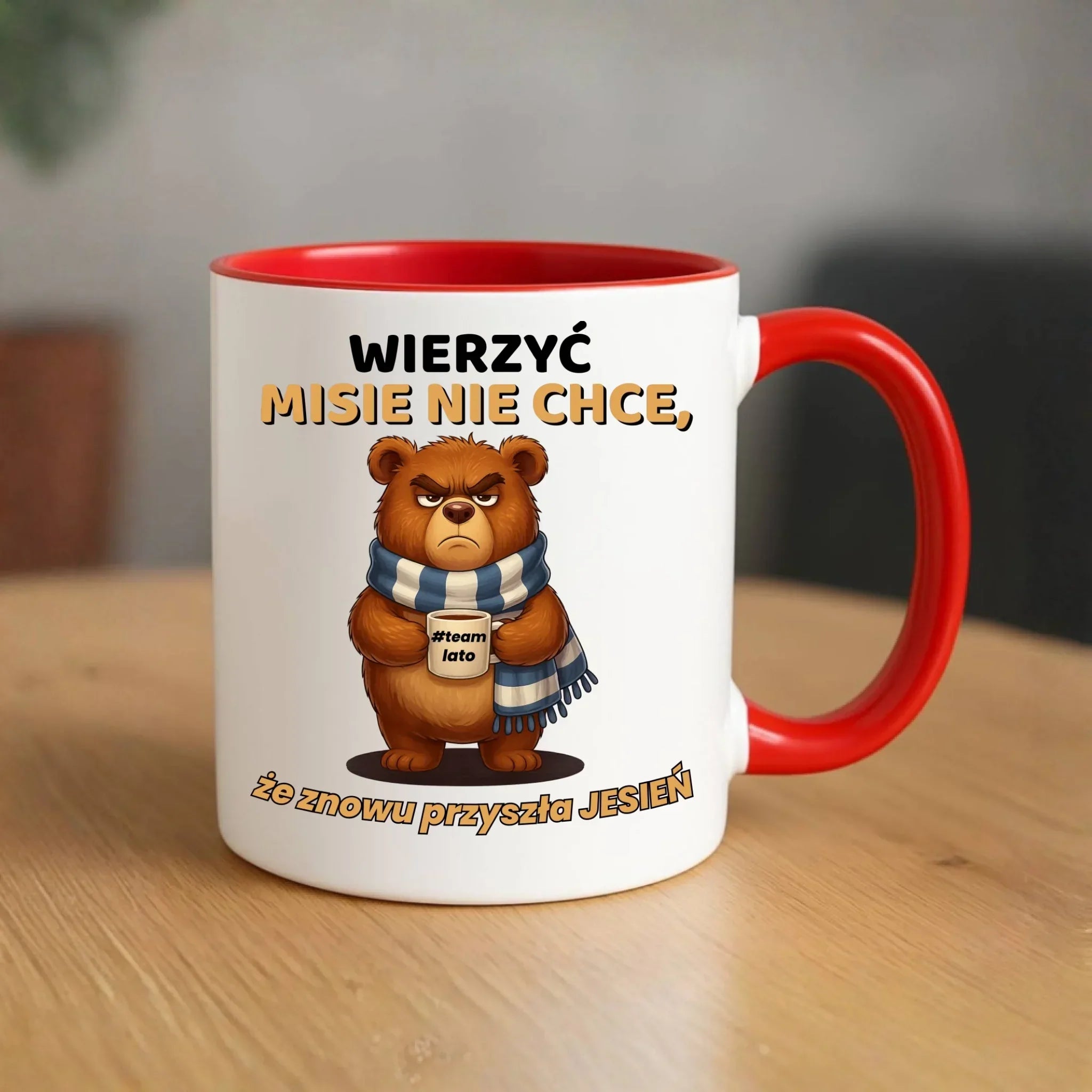 Kubek jesienny - Wierzyć MISIE nie chce, że znowu przyszła jesień - Team lato JS35 - StoryCups.pl