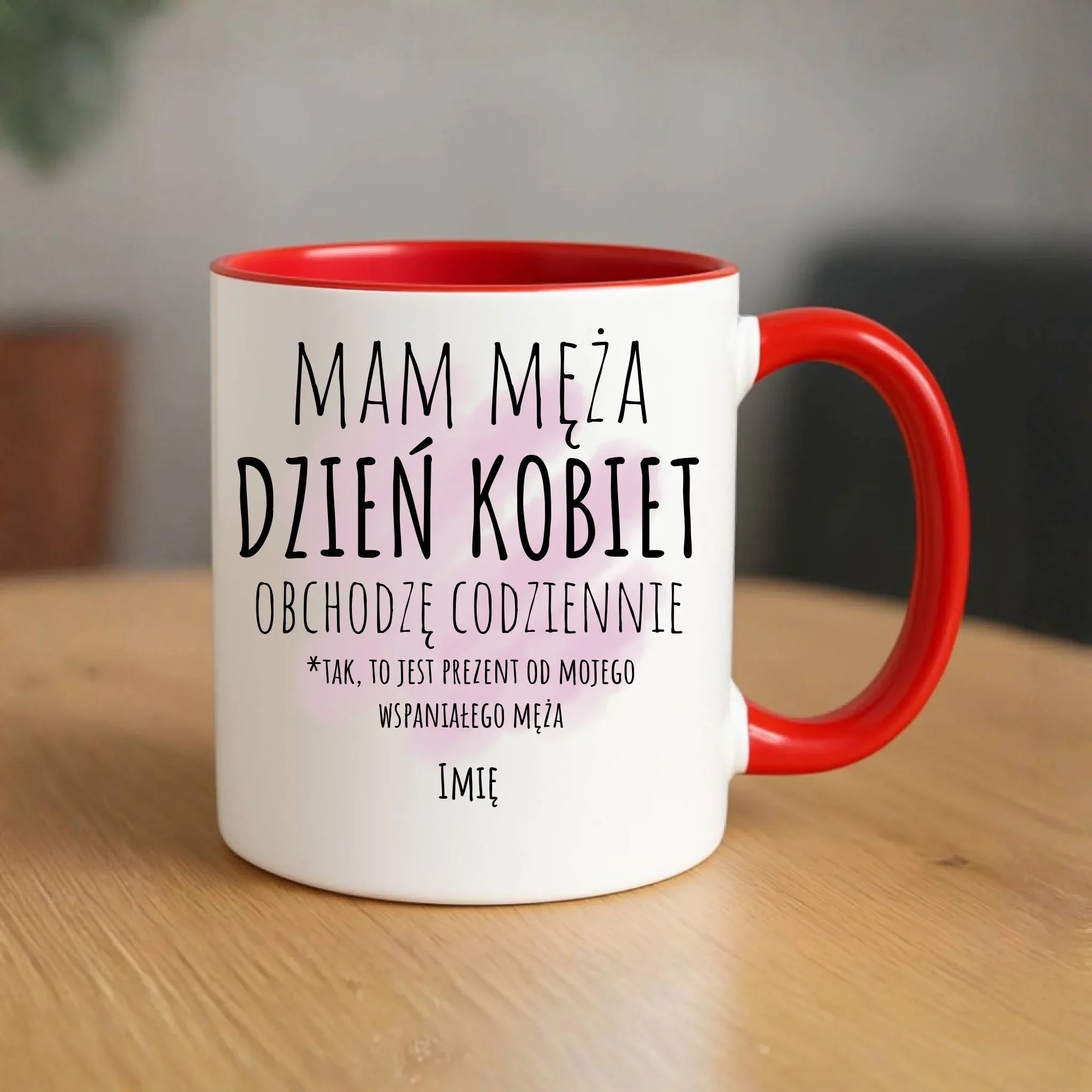 Kubek - prezent dla żony - Mam męża Dzień Kobiet obchodzę codziennie - personalizowany Ż01 - StoryCups.pl