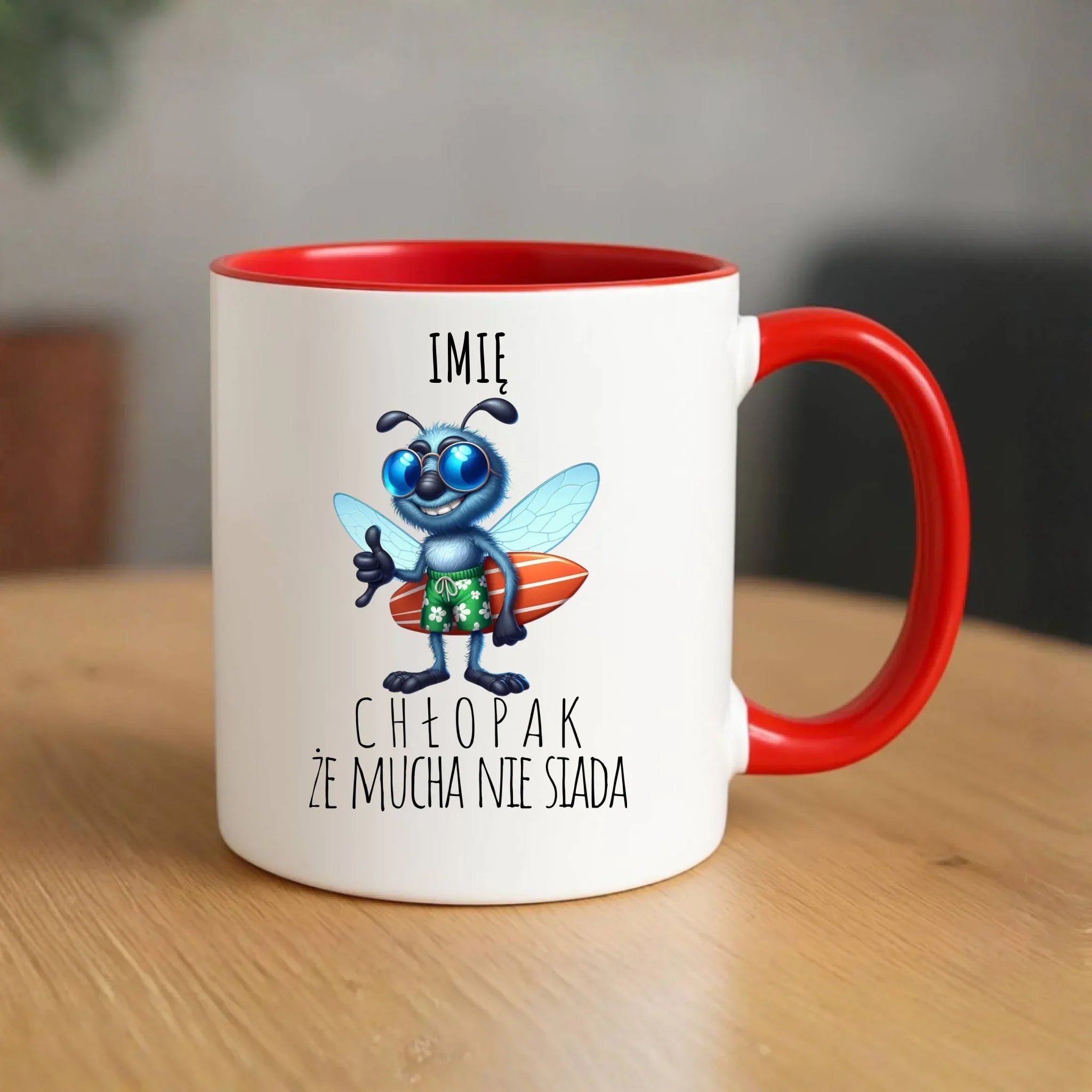 Kubek - prezent dla chłopaka - Mucha nie siada essa - personalizowany DCH29 - StoryCups.pl