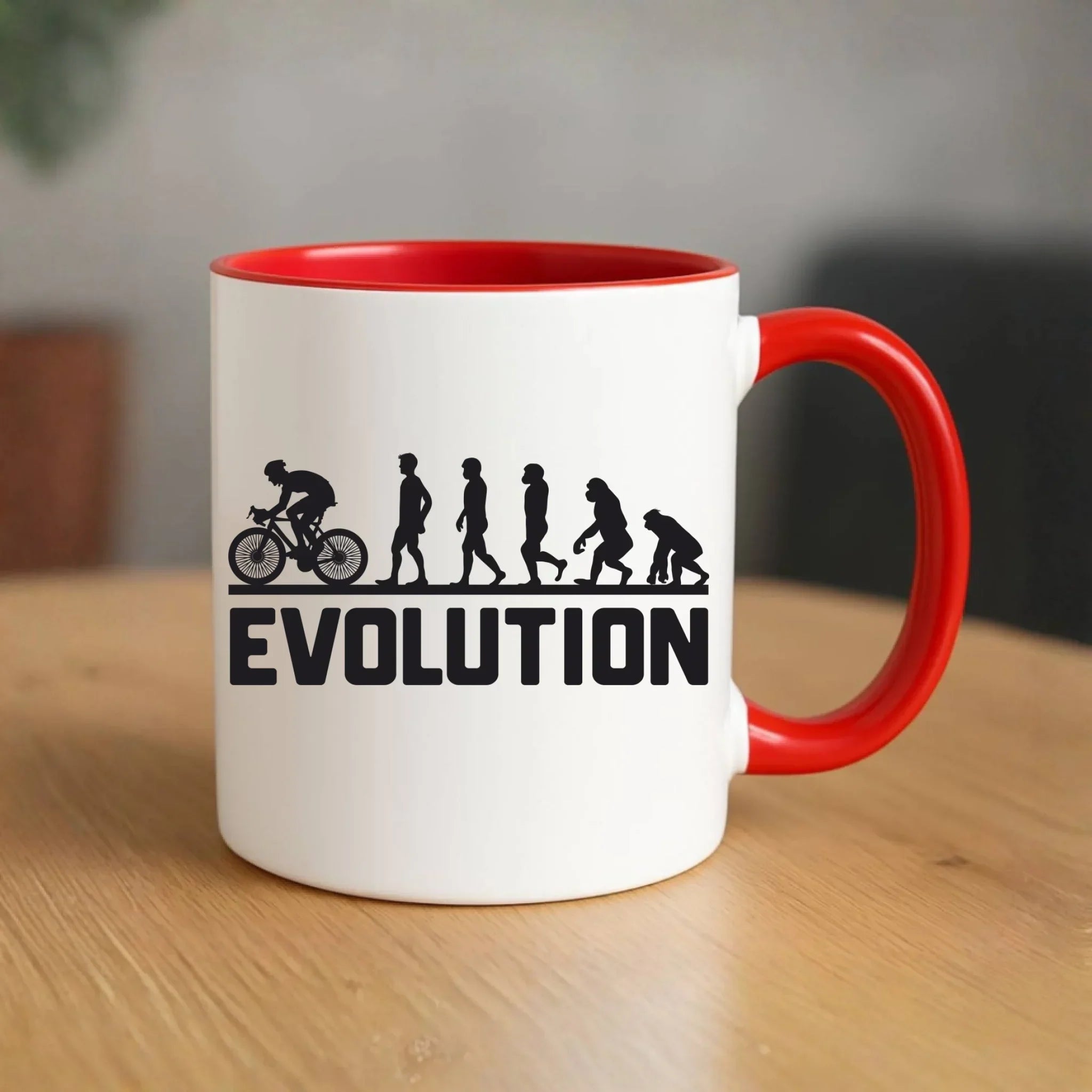 Ewolucja rowerzysty | Kubek z rowerem HR04 - StoryCups.pl