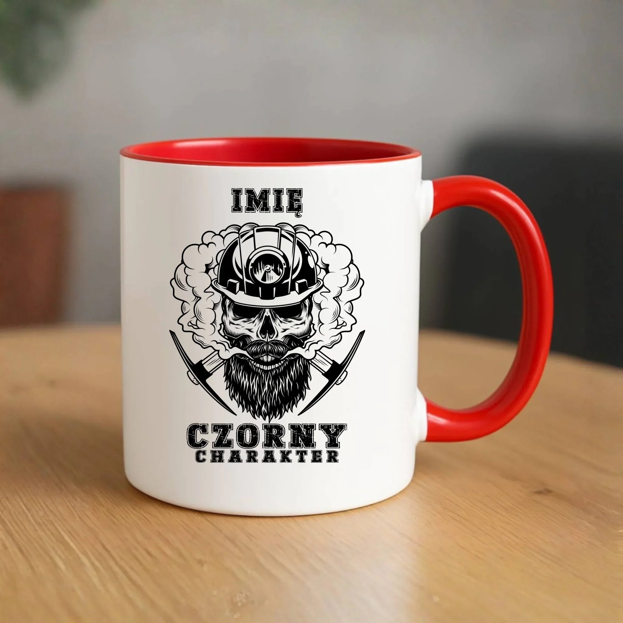 Kubek - prezent dla górnika - Czorny charakter - personalizowany G06 - StoryCups.pl