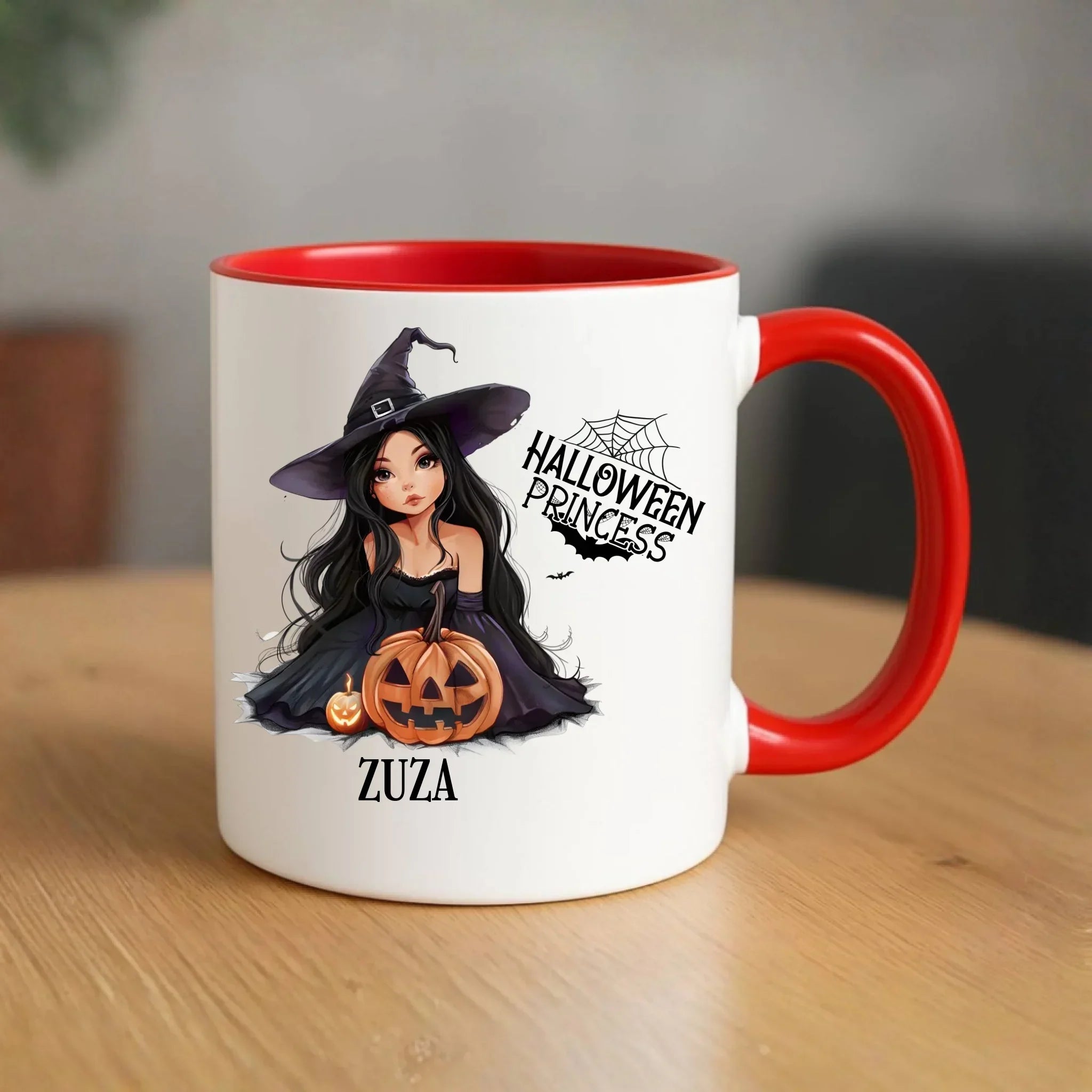 Kubek halloweenowy - Czarownica z dynią - personalizowany HL10 - StoryCups.pl