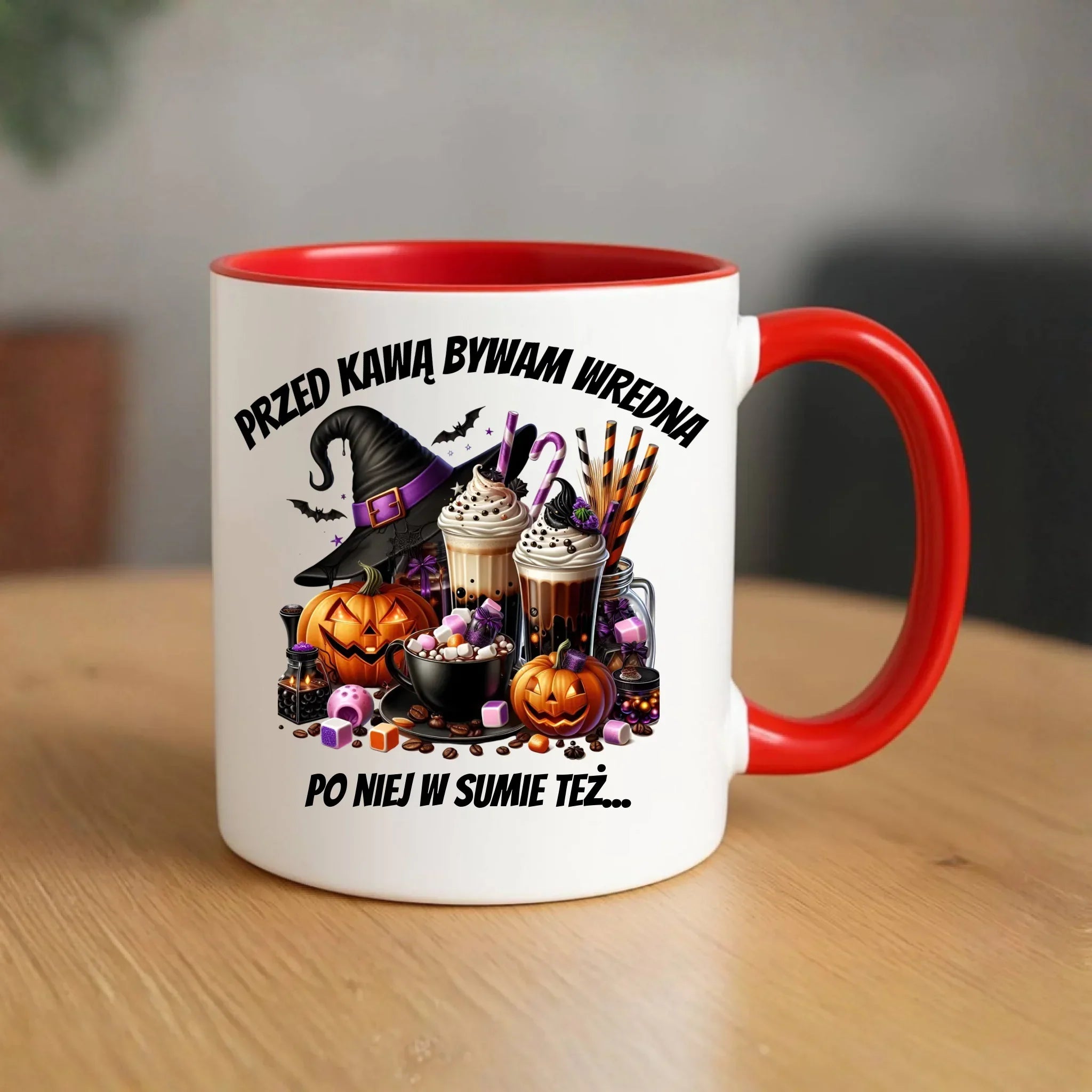 Kubek Halloween – Przed kawą bywam wredna, po niej w sumie też HL30 - StoryCups.pl