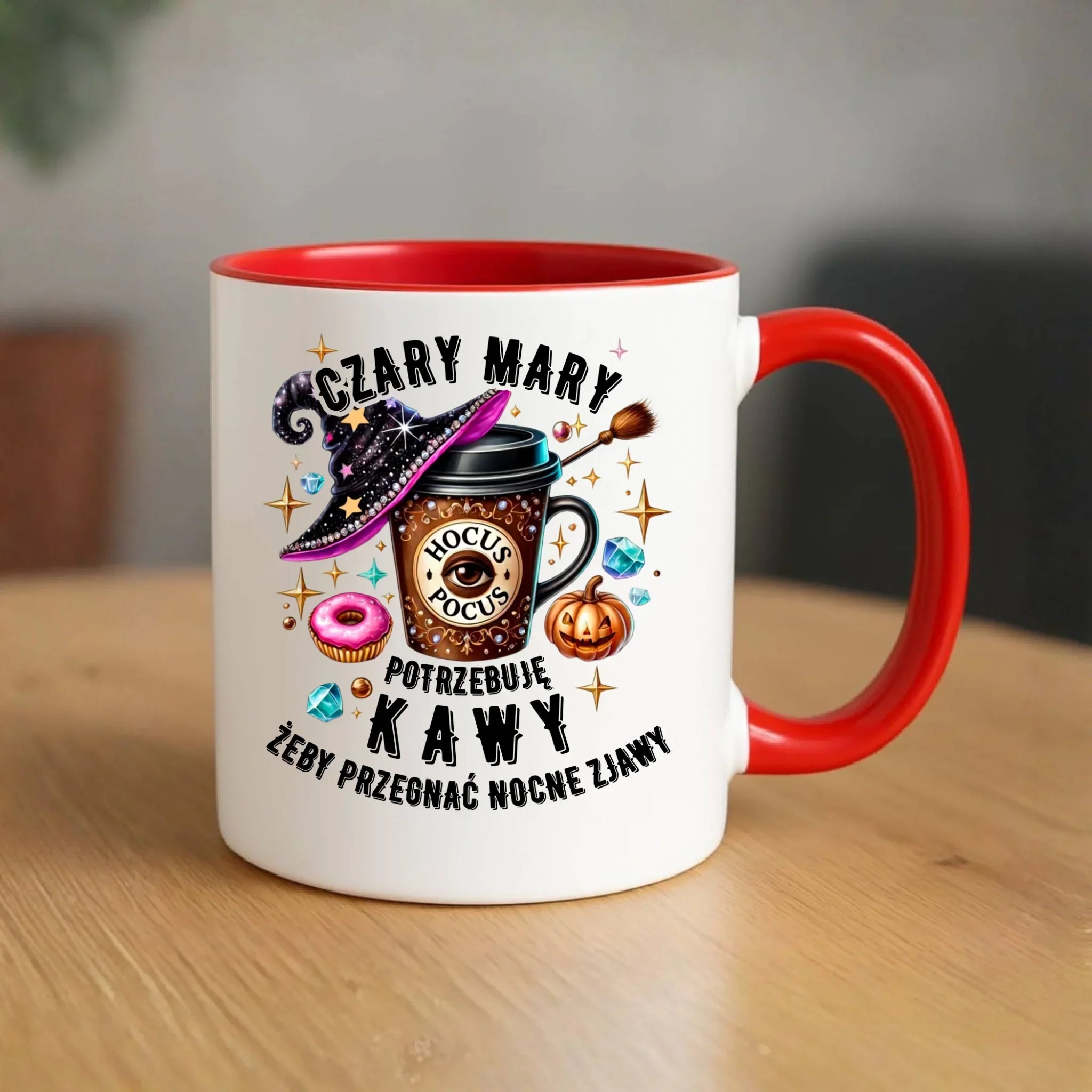 Kubek na Halloween - Potrzebuję kawy HL03 - StoryCups.pl