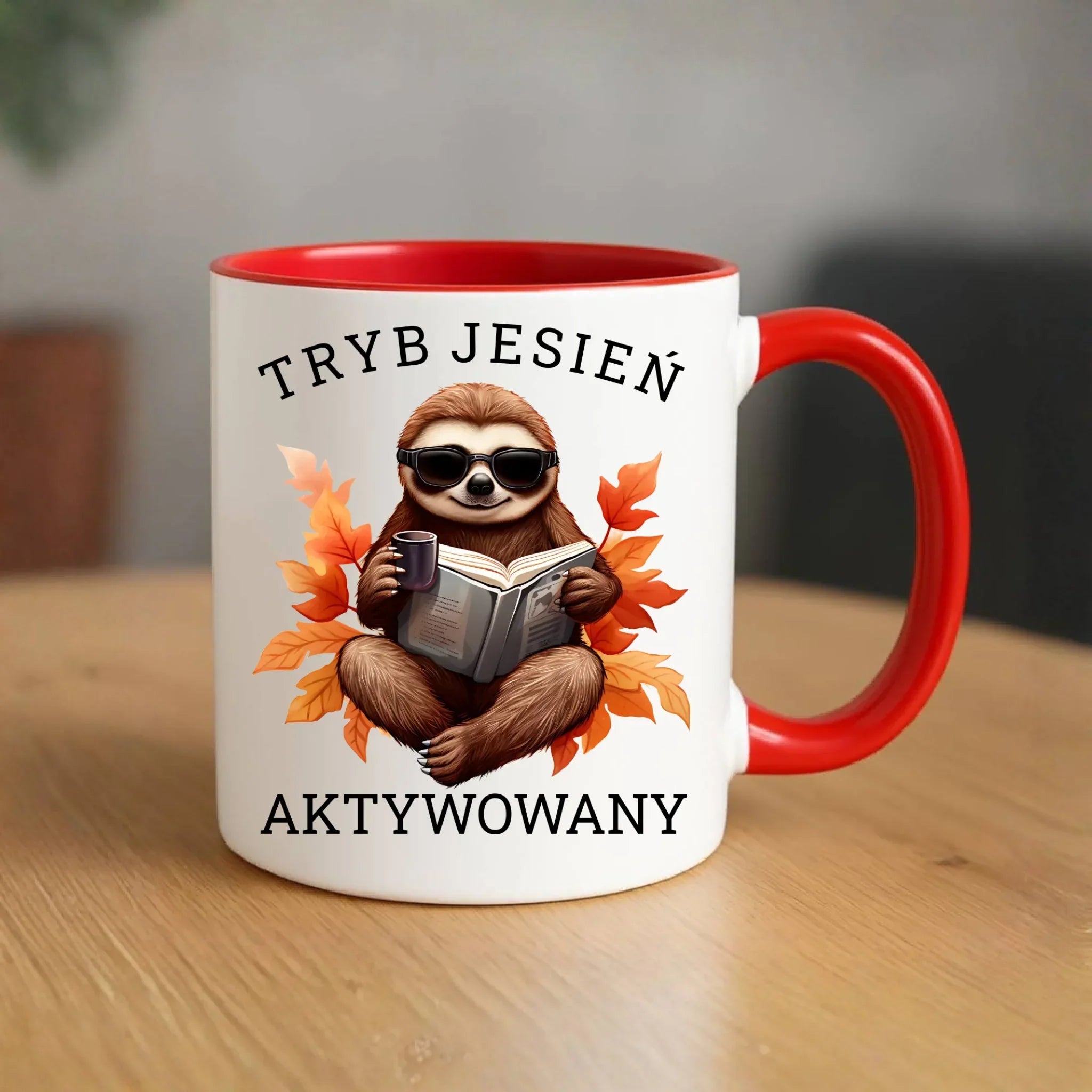 Kubek jesienny - Leniwiec - Tryb jesień aktywowany JS23 - StoryCups.pl