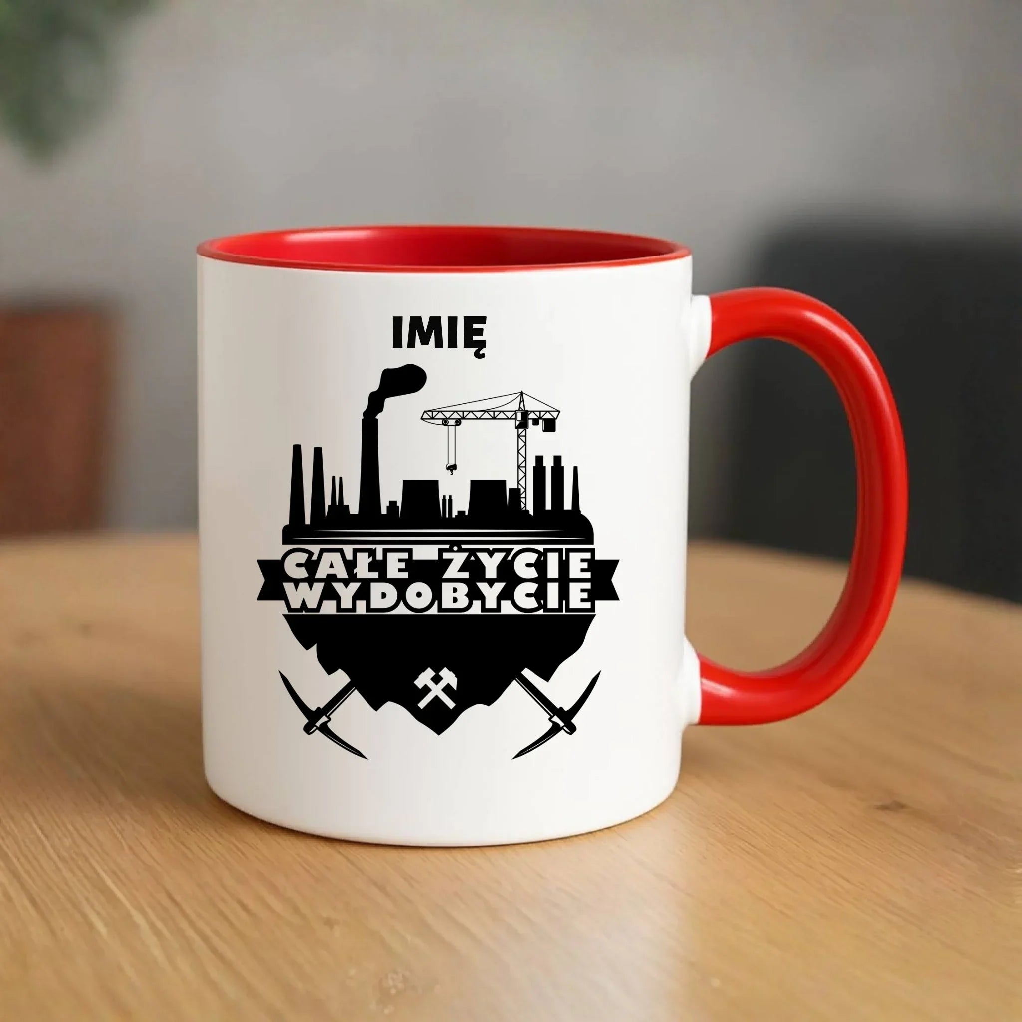 Kubek - prezent dla górnika - Całe życie wydobycie - personalizowany G09 - StoryCups.pl