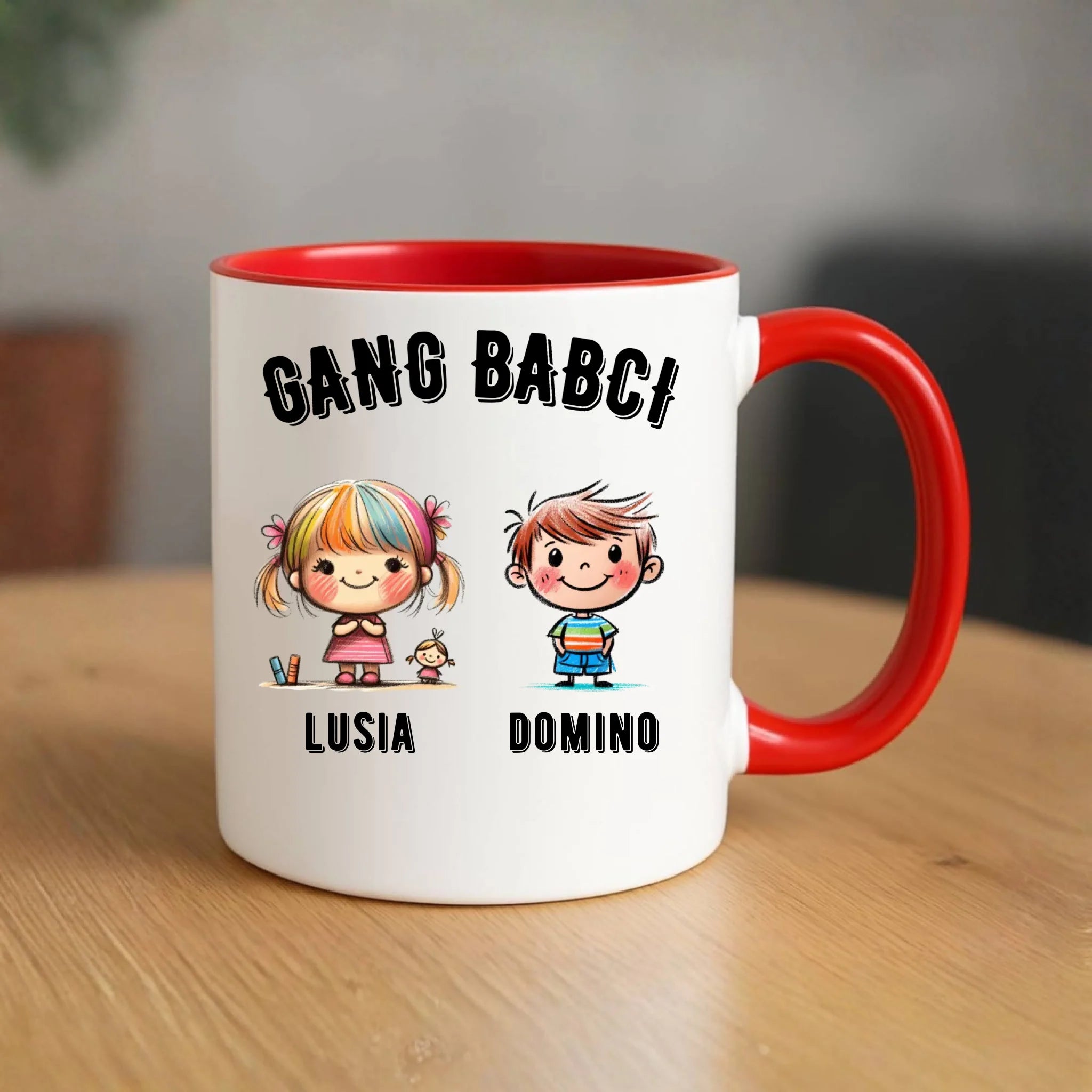 Kubek dla babci - Gang Babci imiona wnuków 2-6 - personalizowany B18