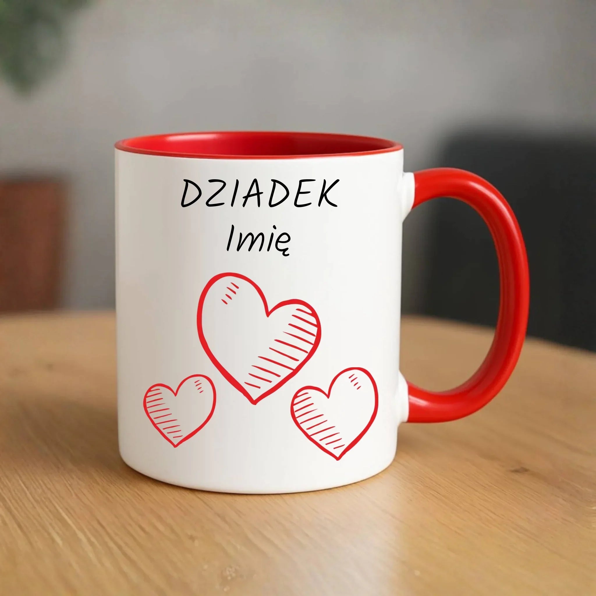 Kubek dla dziadka - Serca - personalizowany D01 - StoryCups.pl