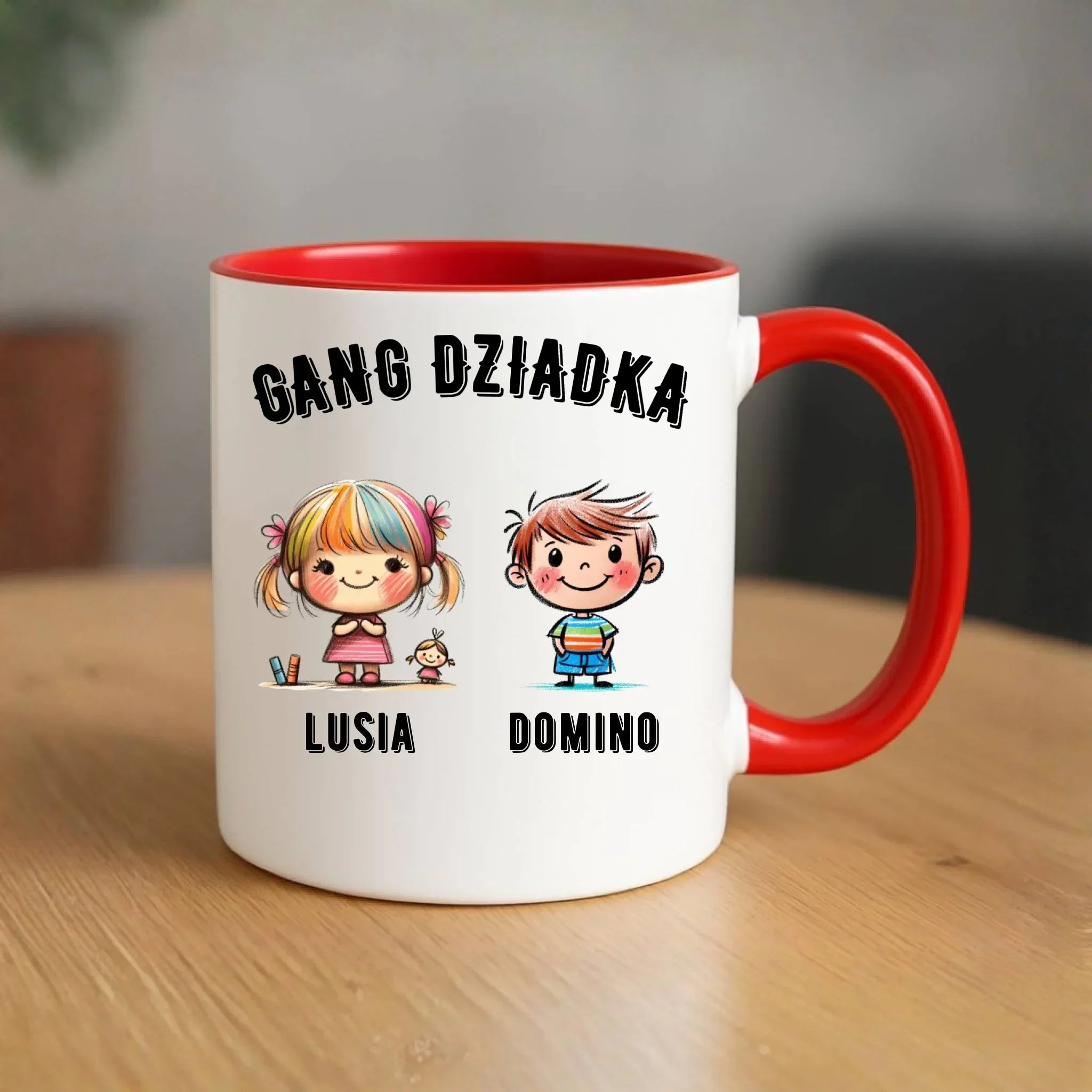 Kubek dla dziadka - Gang Dziadka imiona wnuków 2-6 - personalizowany D18 - StoryCups.pl