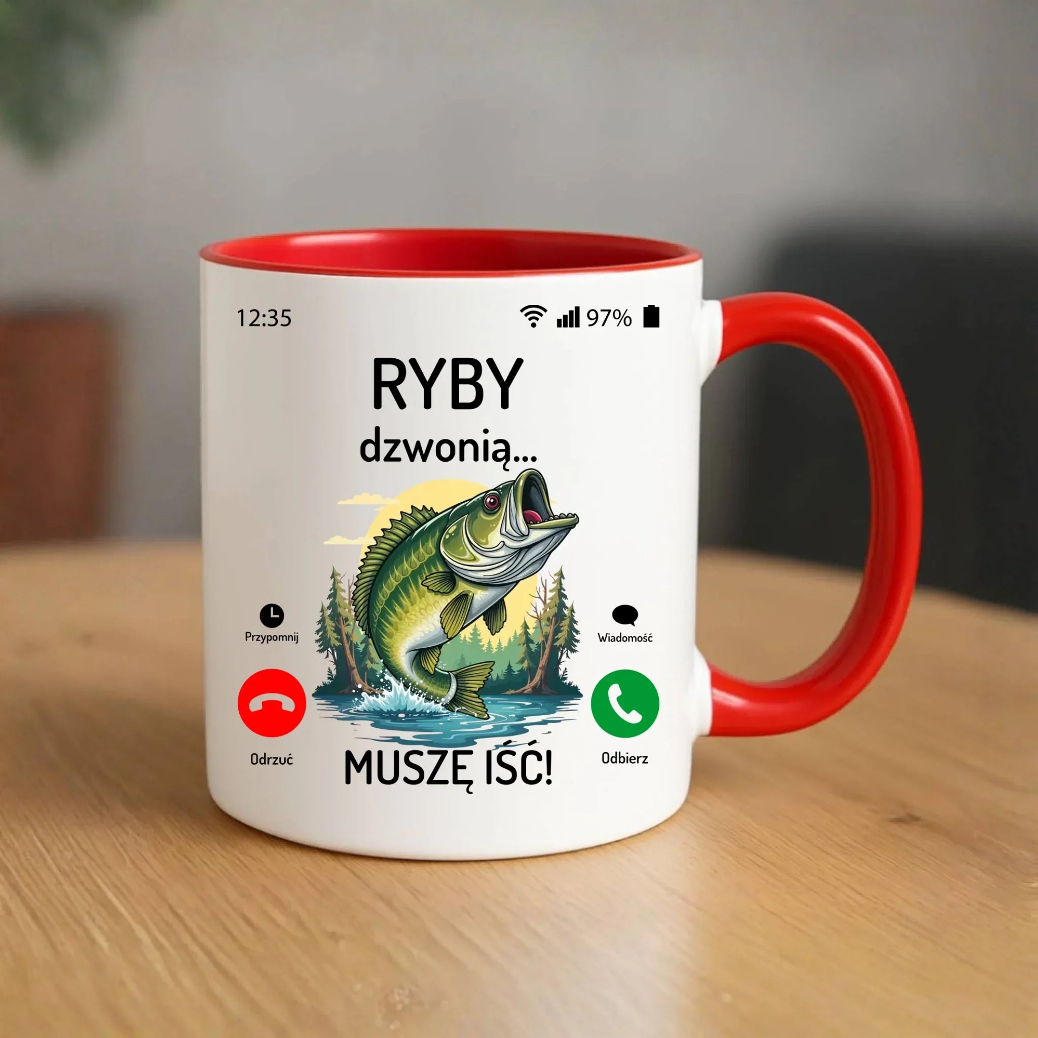 Kubek dla dziadka wędkarza - Ryby dzwonią muszę iść D37 - StoryCups.pl