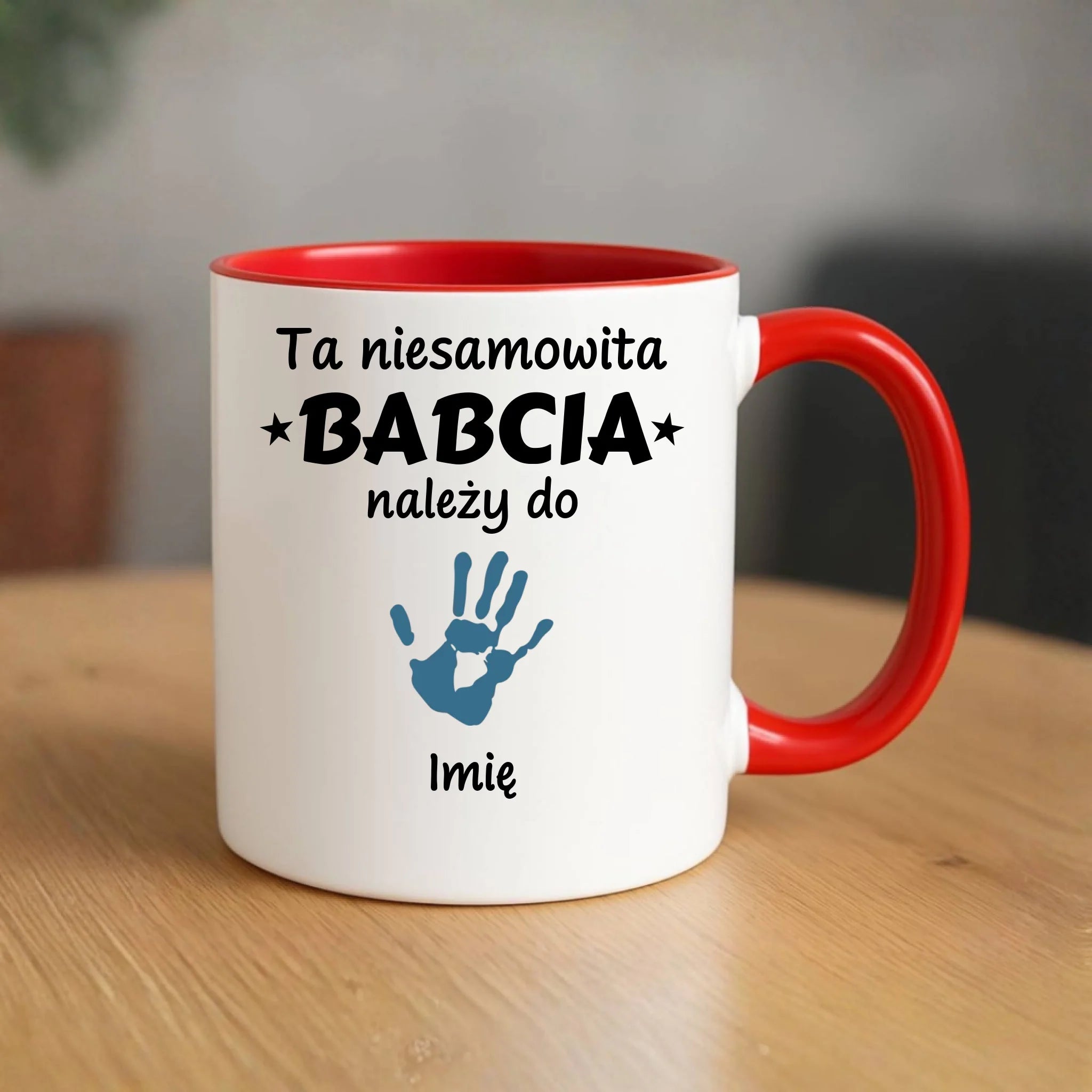 Kubek dla babci – Babcia należy do wnuków 1–6 imion – personalizowany B33