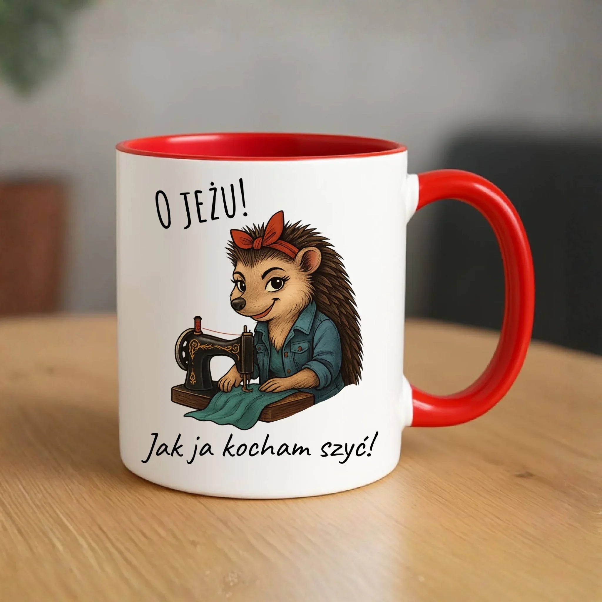 Kubek szyciowy dla krawcowej – O JEŻU! Jak ja kocham szyć! HS09 - StoryCups.pl