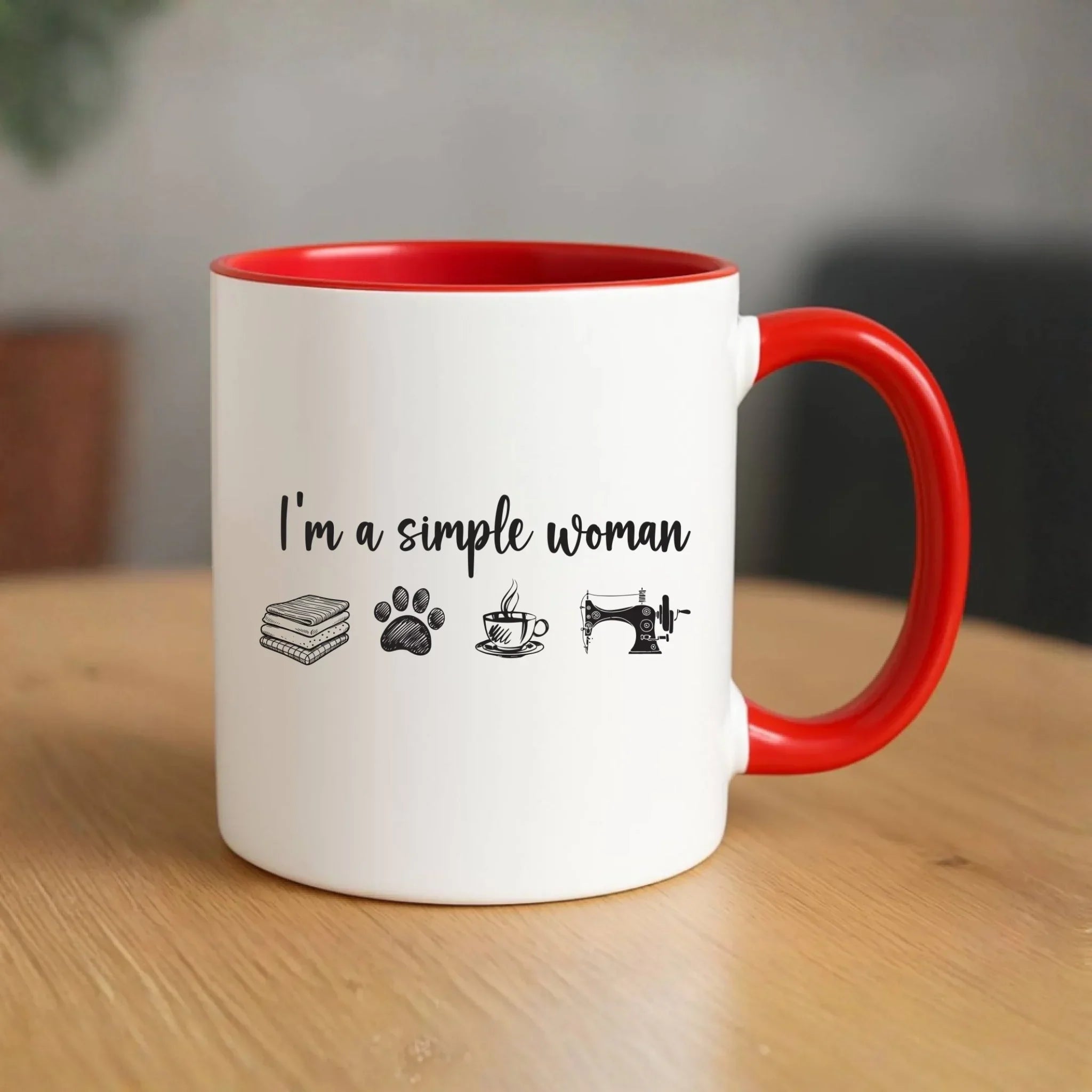 Kubek szyciowy dla krawcowej – I'm a simple woman HS20 - StoryCups.pl