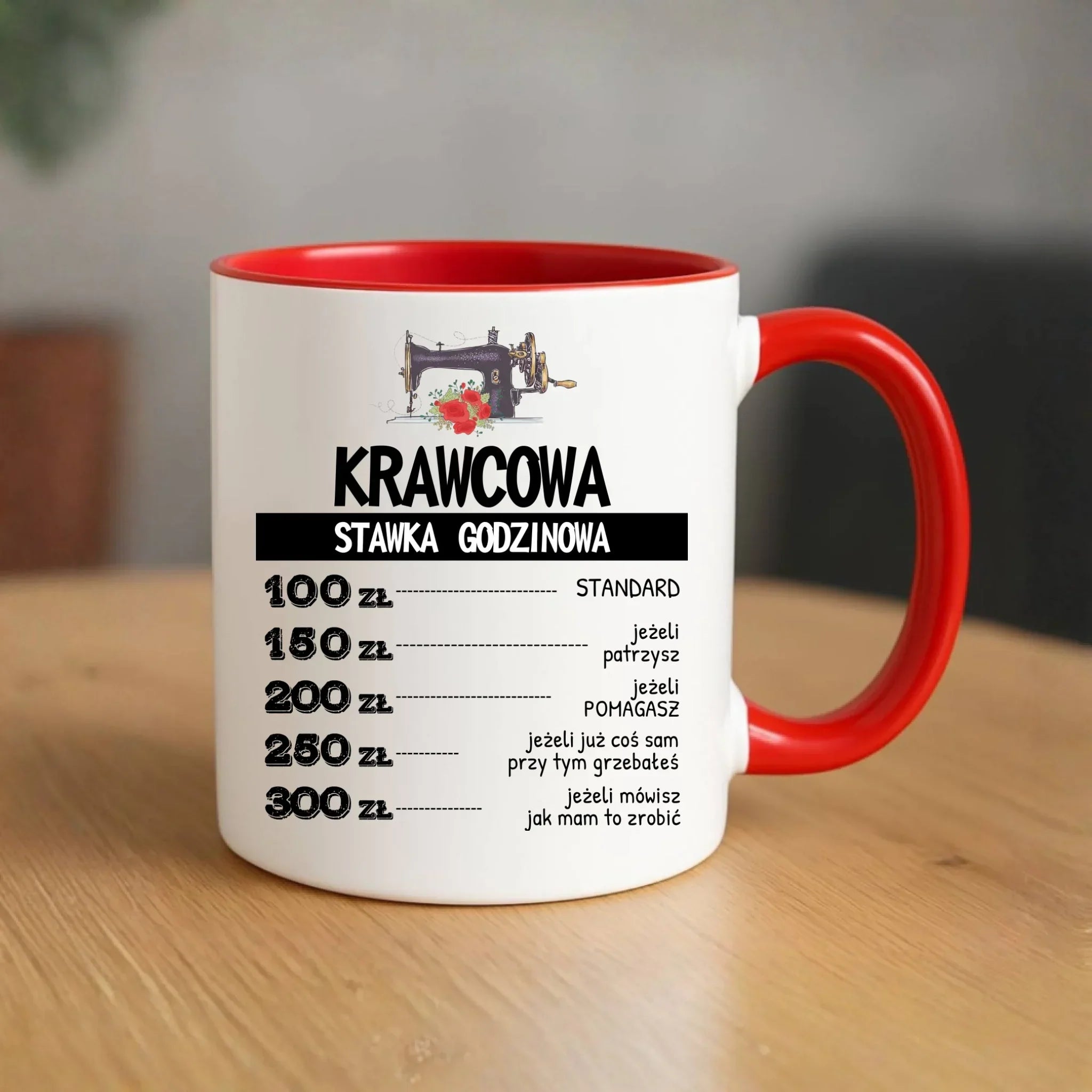 Kubek szyciowy dla krawcowej – Stawka godzinowa HS26 - StoryCups.pl