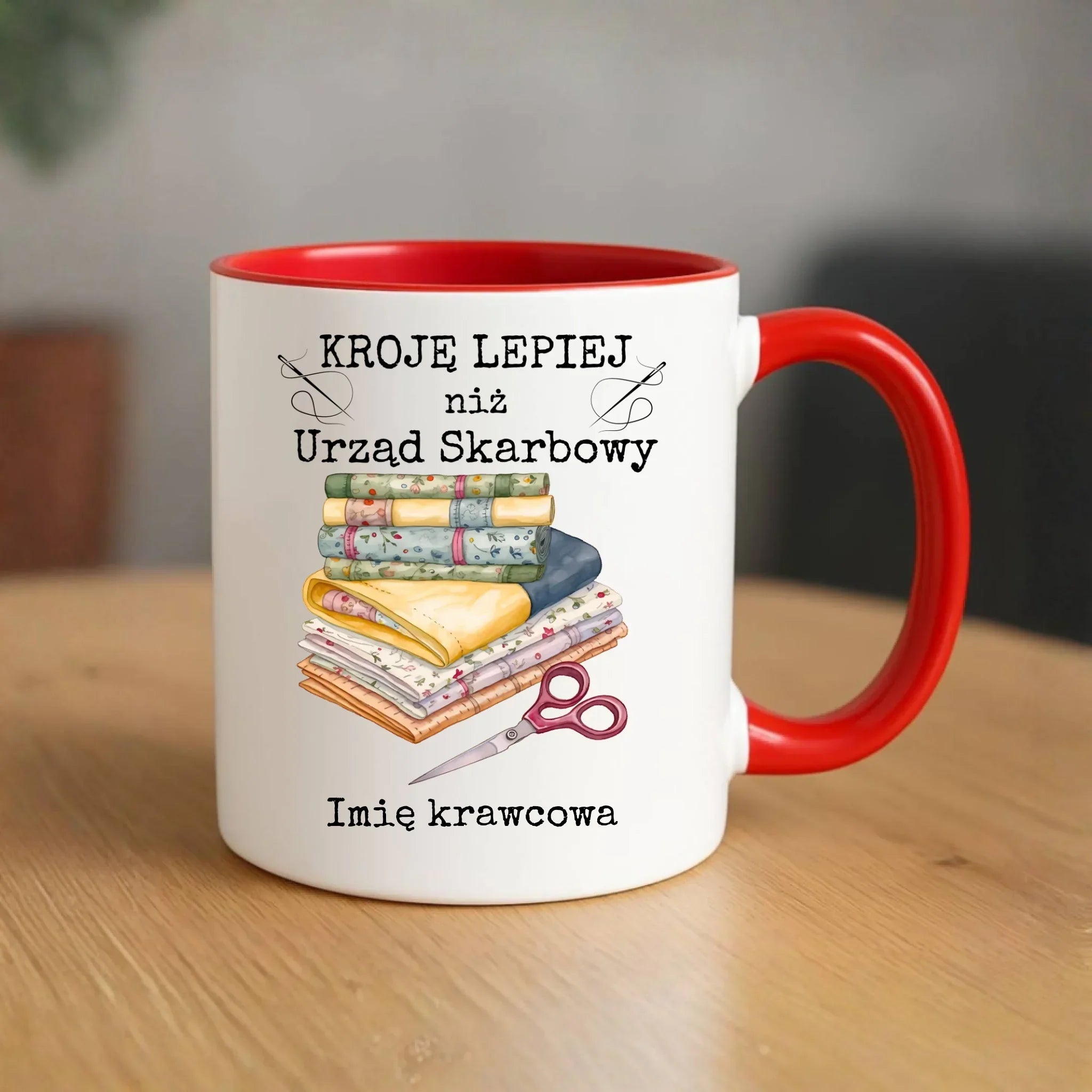 Kubek szyciowy dla krawcowej – Kroję lepiej niż US - personalizowany HS33 - StoryCups.pl