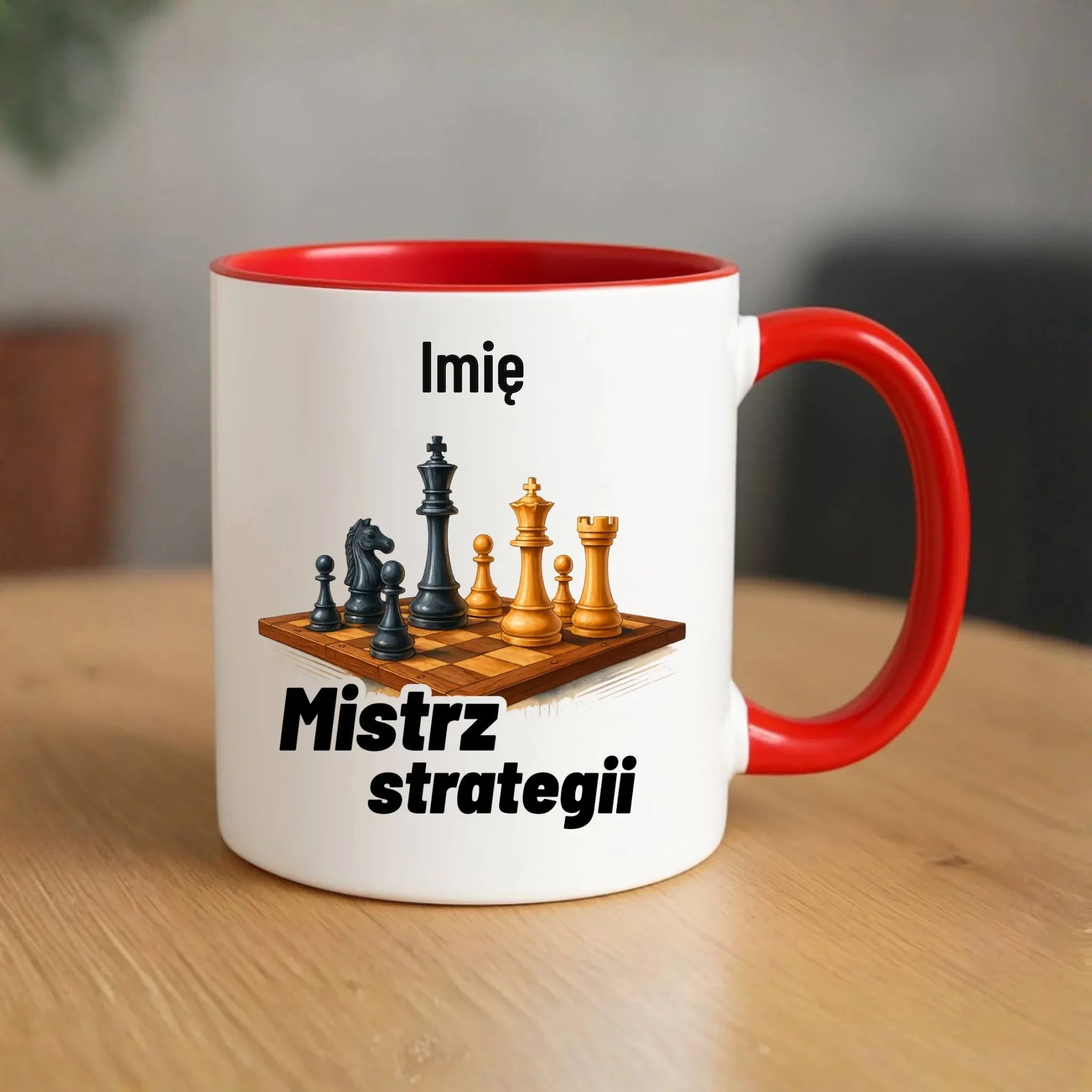 Kubek dla szachisty - Mistrz strategii - personalizowany HSZ11 - StoryCups.pl